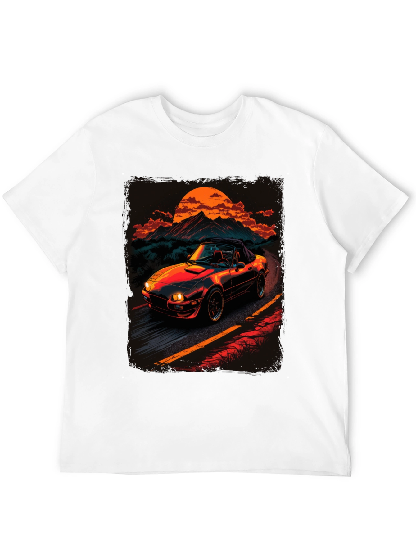 Retro Car Graphic Tee - Sunset Drive