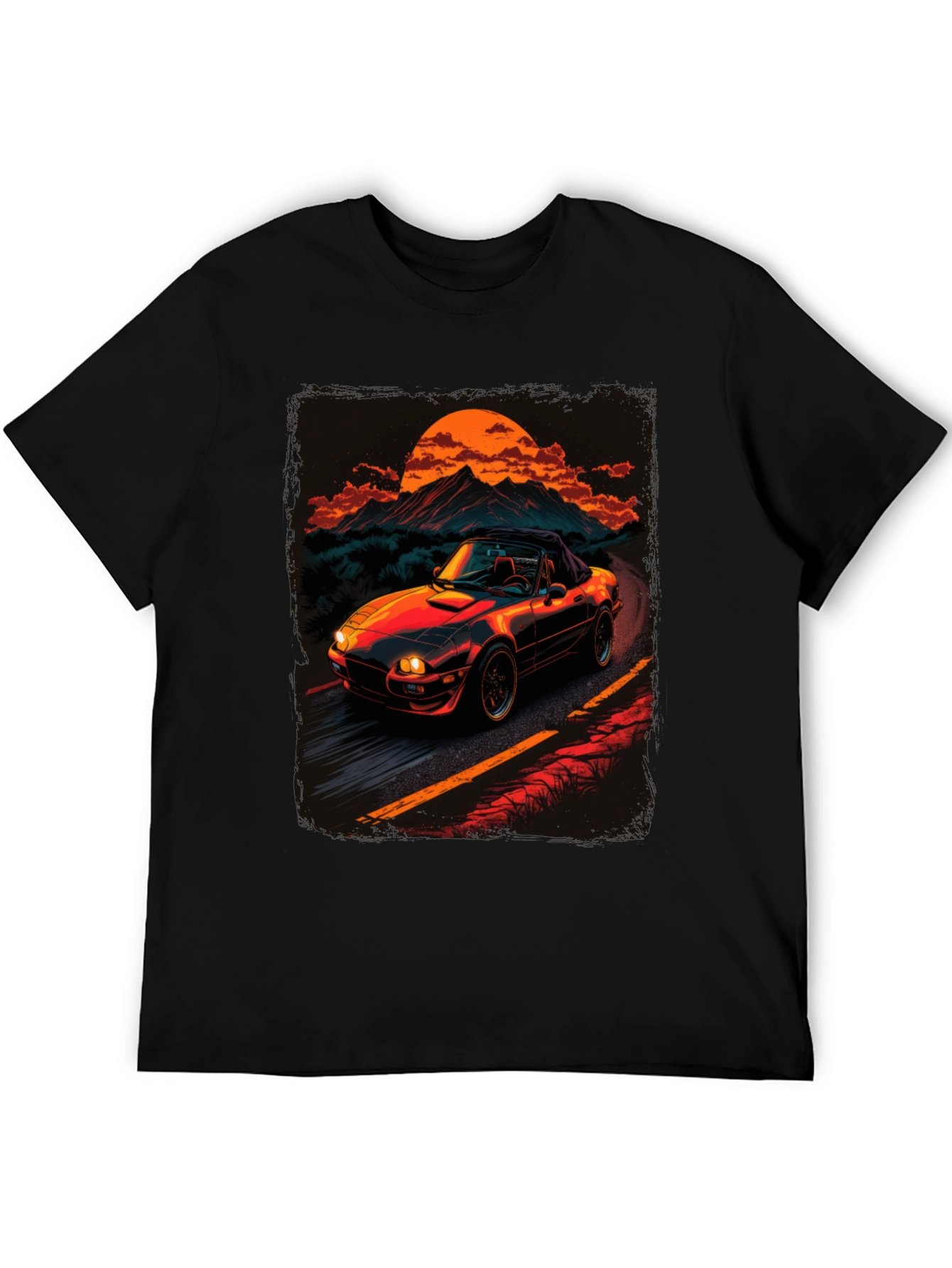Retro Car Graphic Tee - Sunset Drive