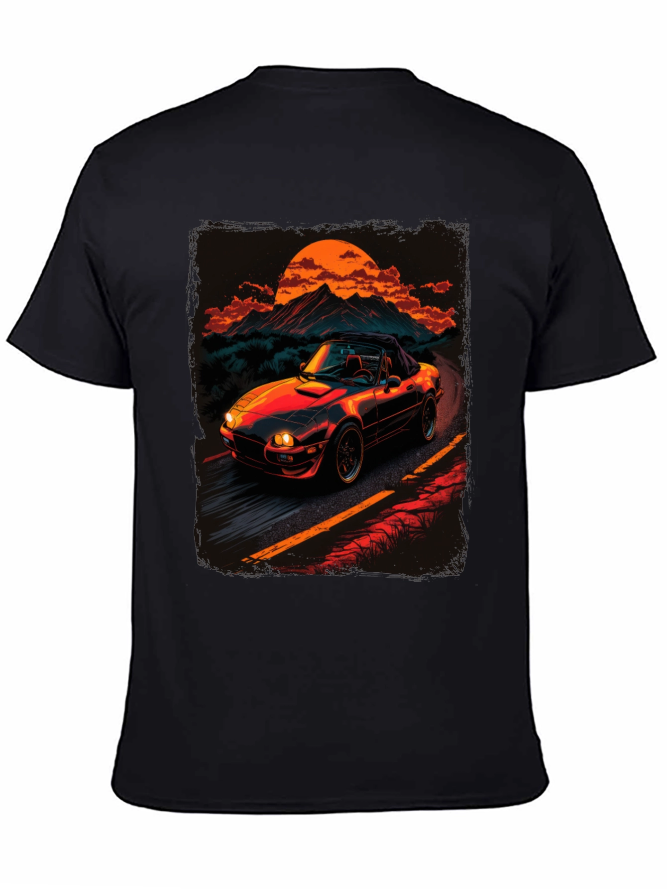 Retro Car Graphic Tee - Sunset Drive