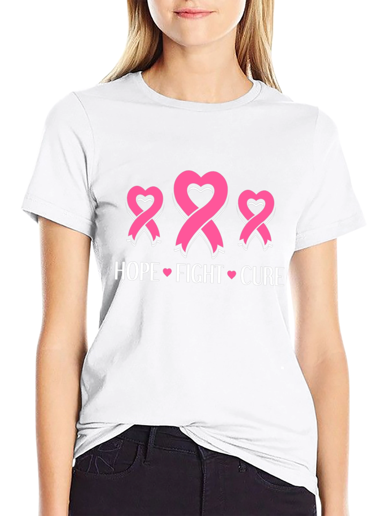 Hope Fight Cure Breast Cancer Awareness T-Shirt