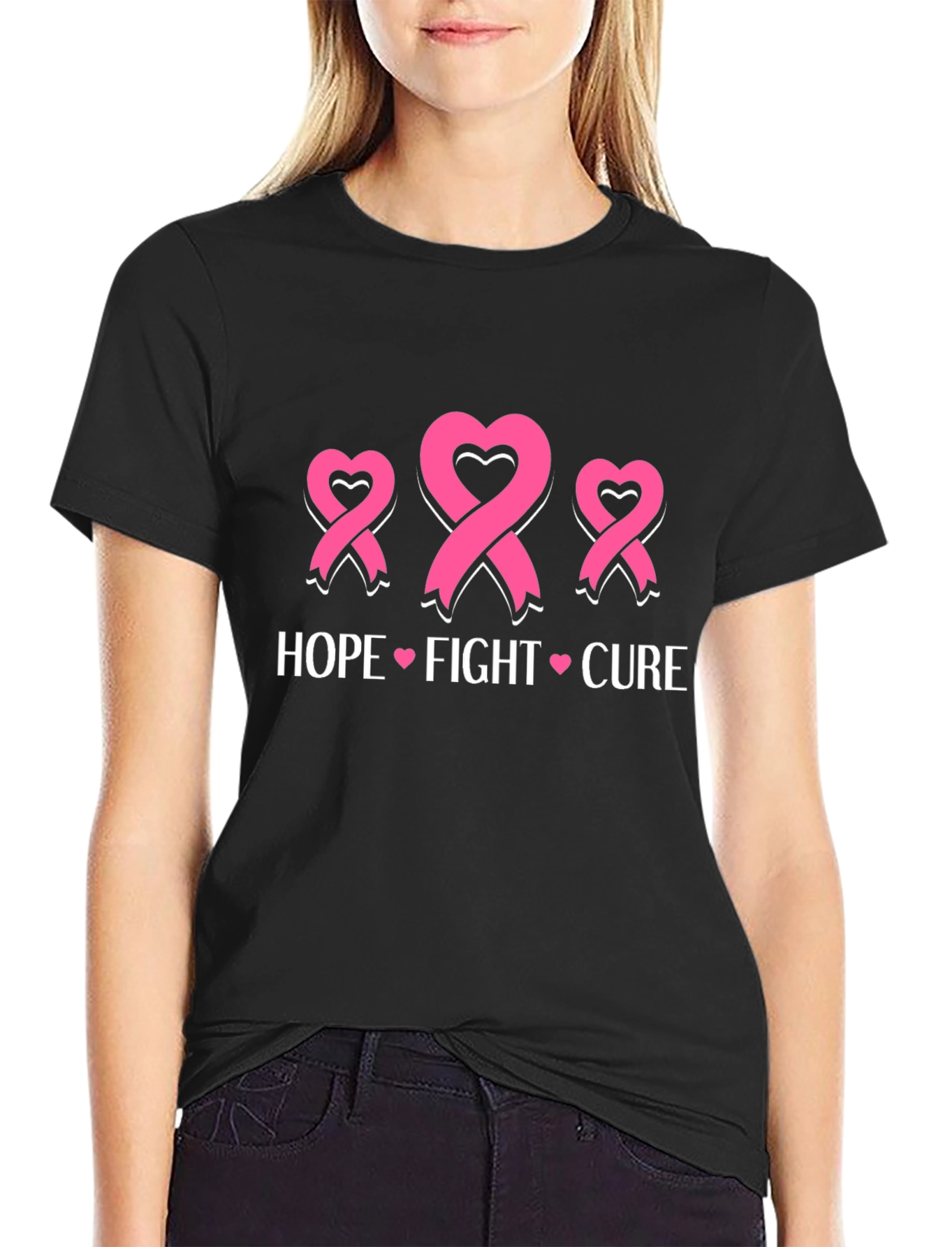 Hope Fight Cure Breast Cancer Awareness T-Shirt
