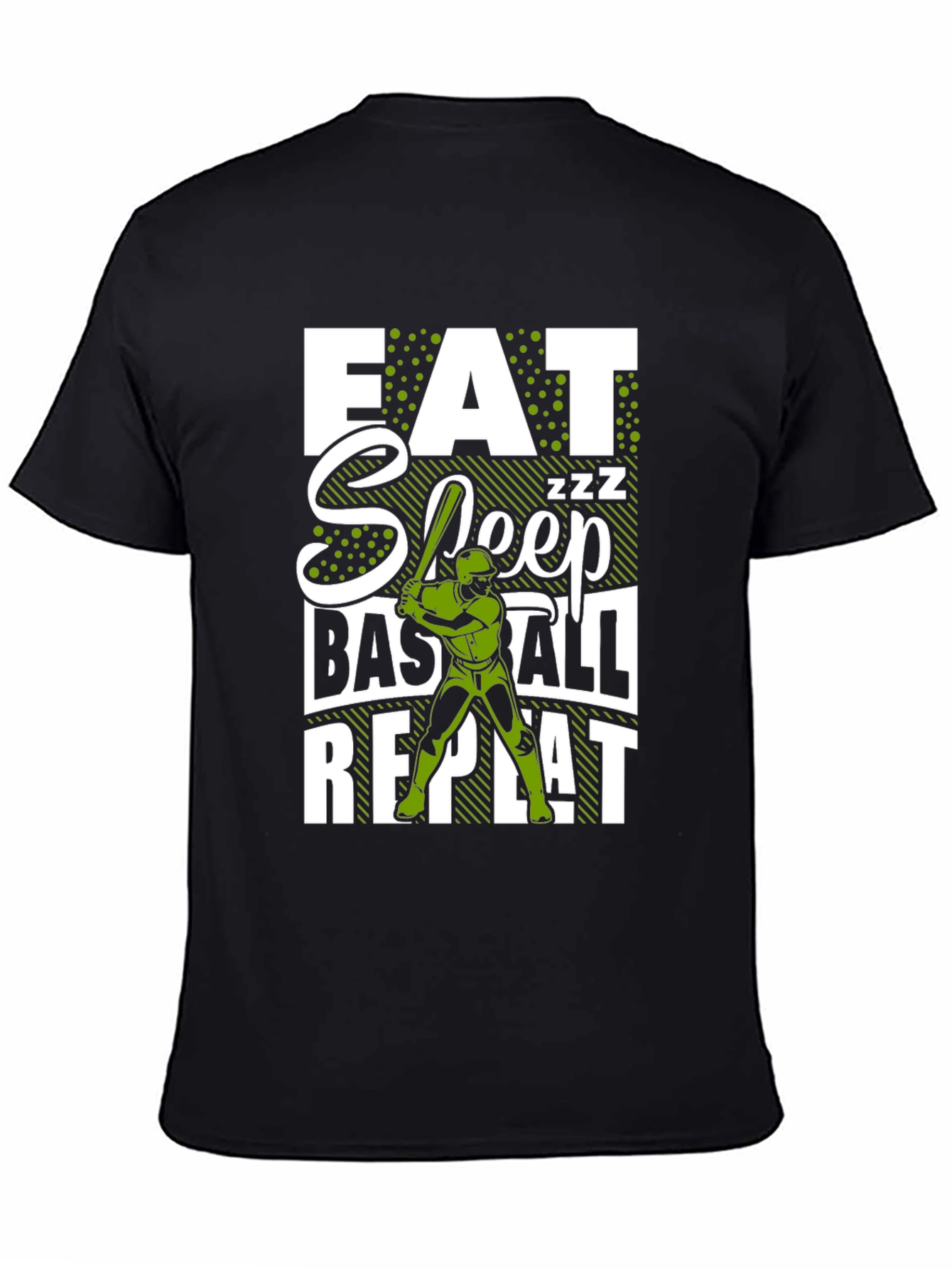 Eat Sleep Baseball Repeat Black T-Shirt
