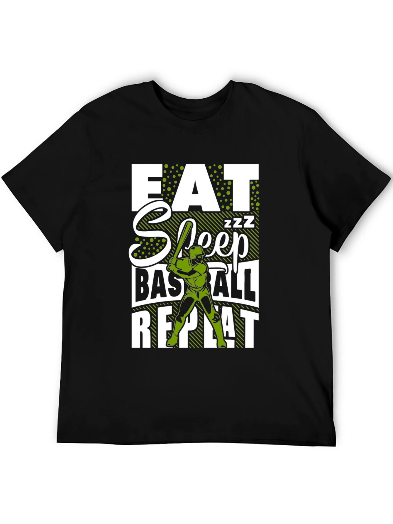 Eat Sleep Baseball Repeat Black T-Shirt