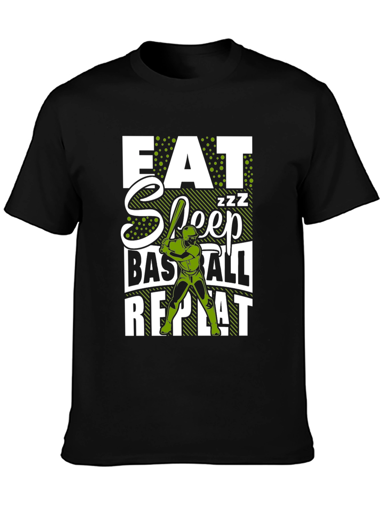 Eat Sleep Baseball Repeat Black T-Shirt