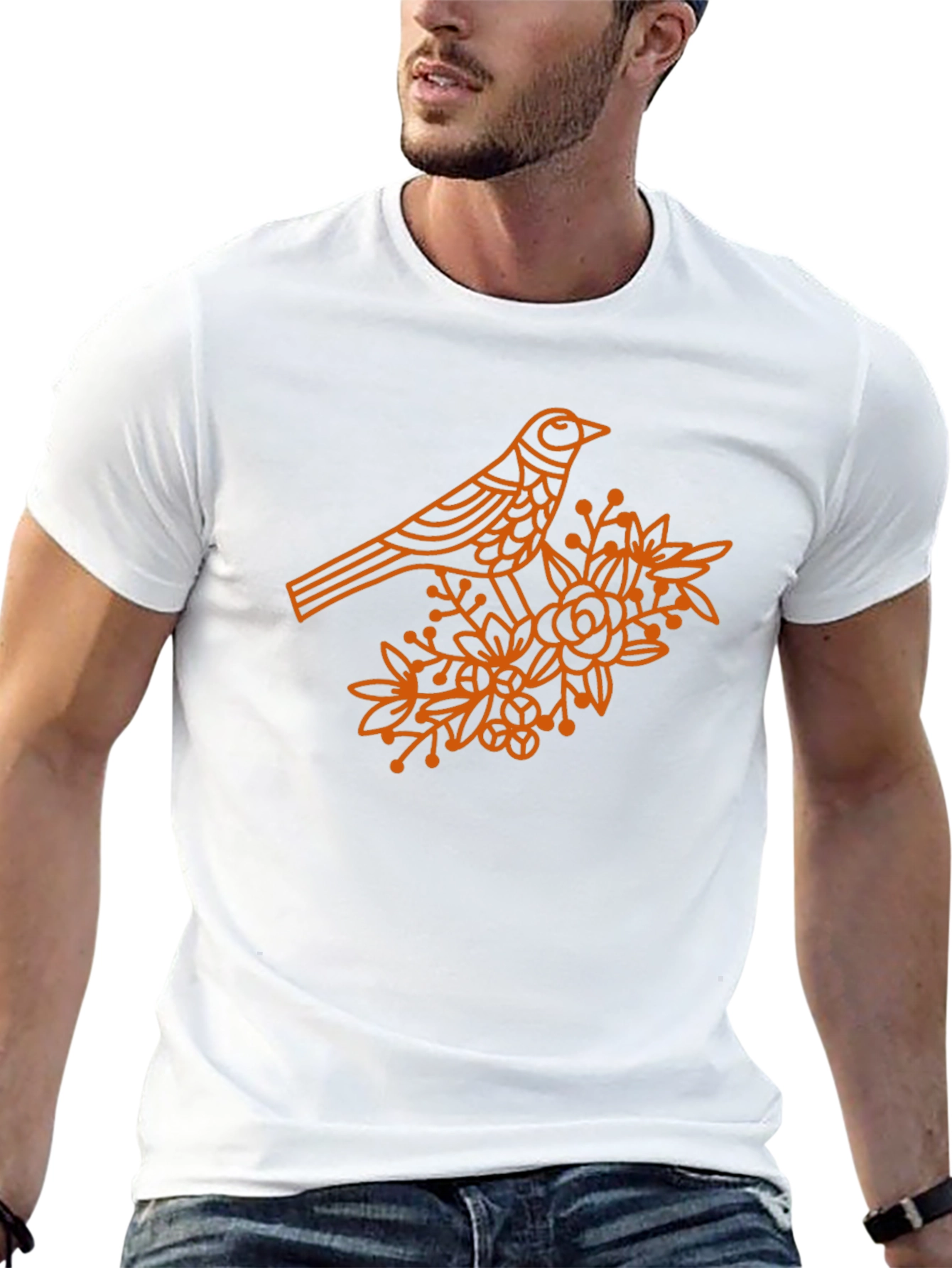 Bird & Floral Print Tee