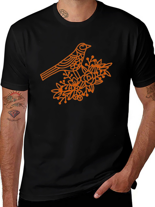 Bird & Floral Print Tee
