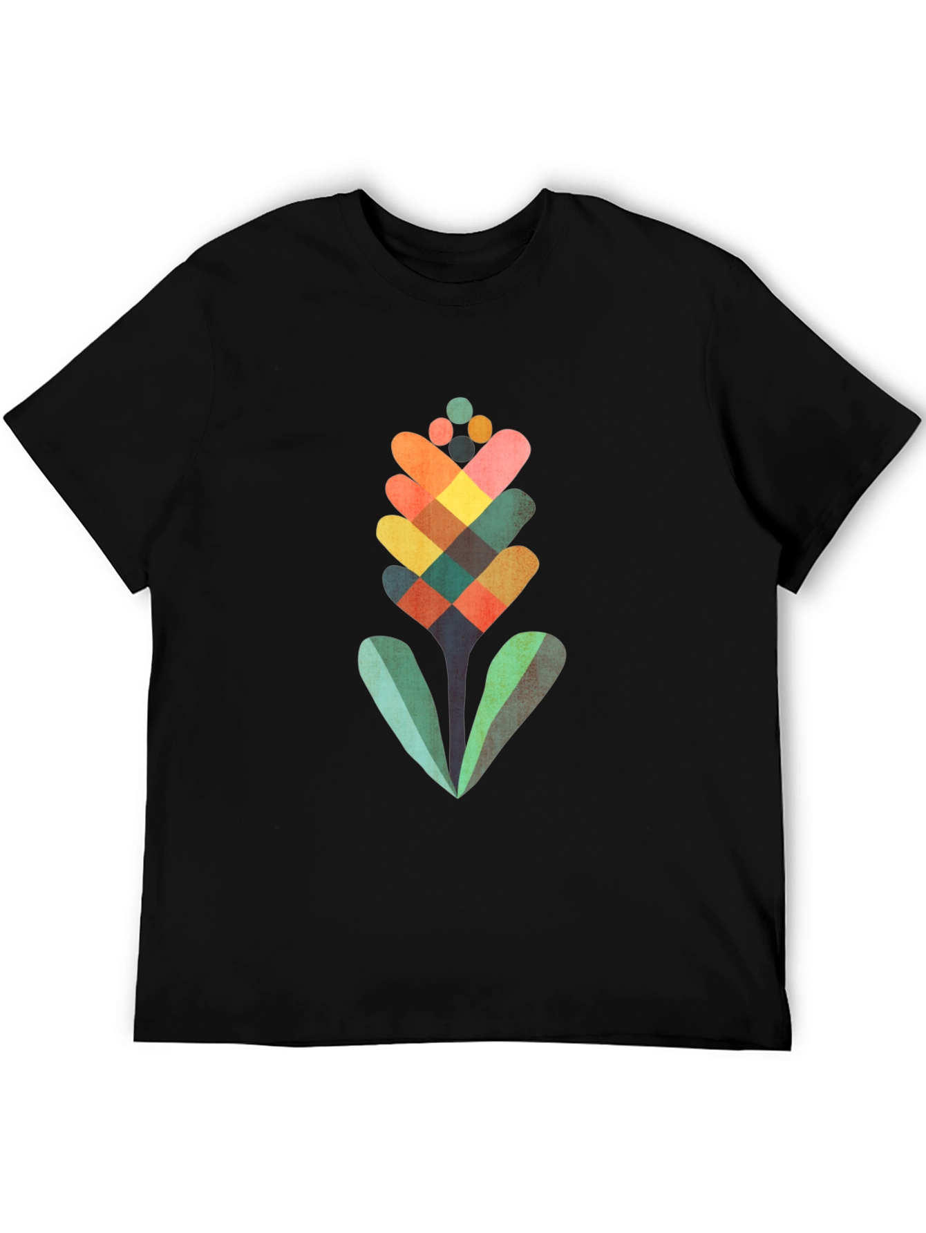 Geometric Flower Graphic Tee - Modern Art Shirt