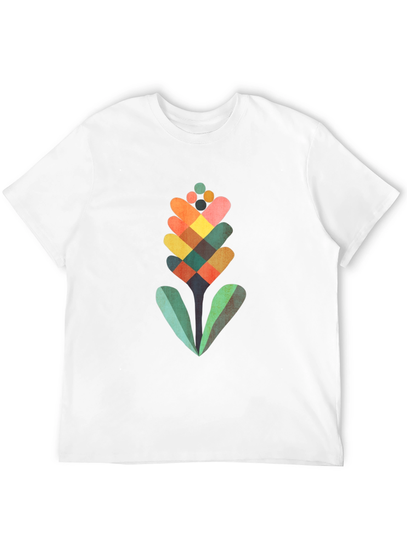Geometric Flower Graphic Tee - Modern Art Shirt