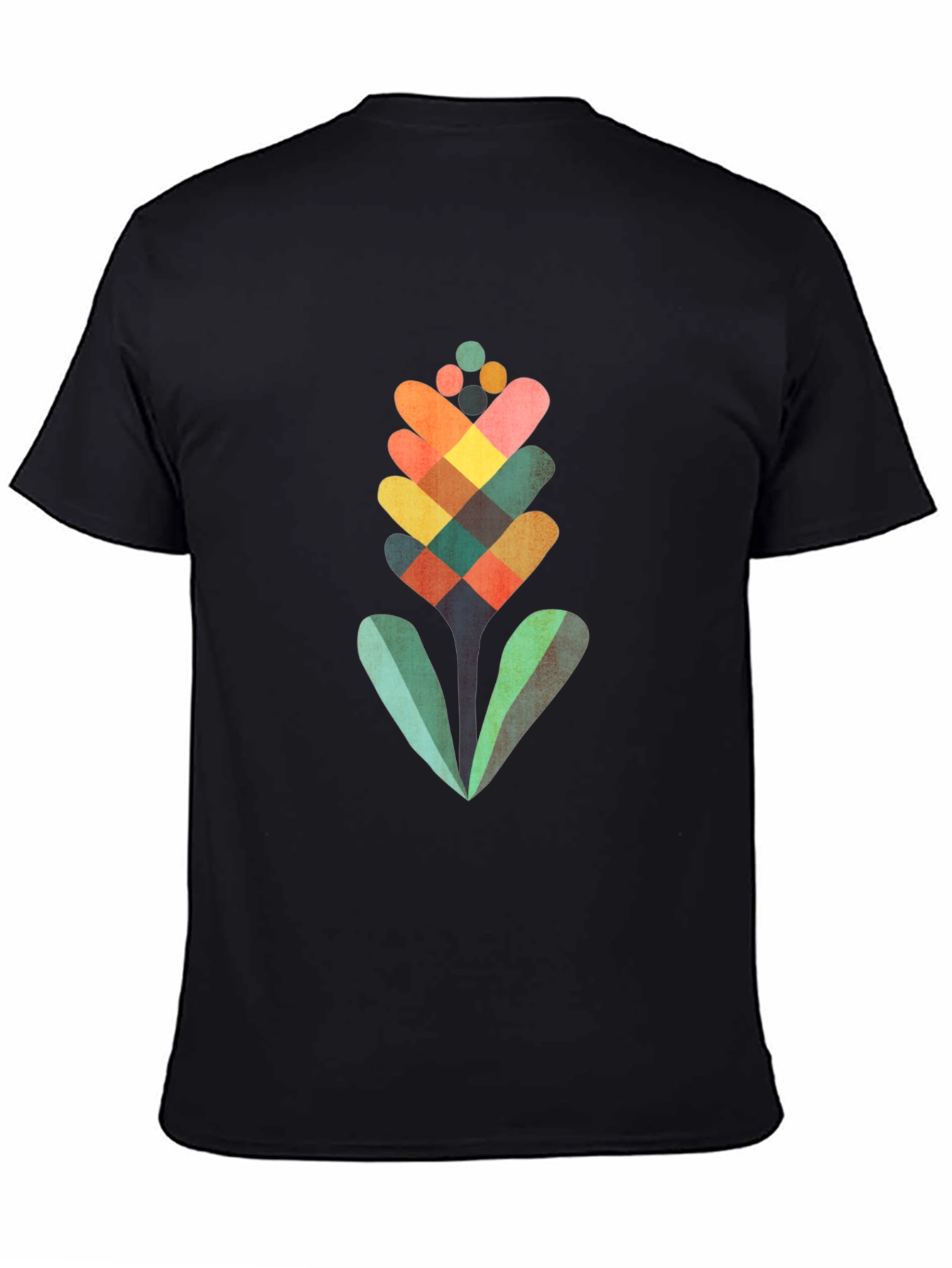 Geometric Flower Graphic Tee - Modern Art Shirt