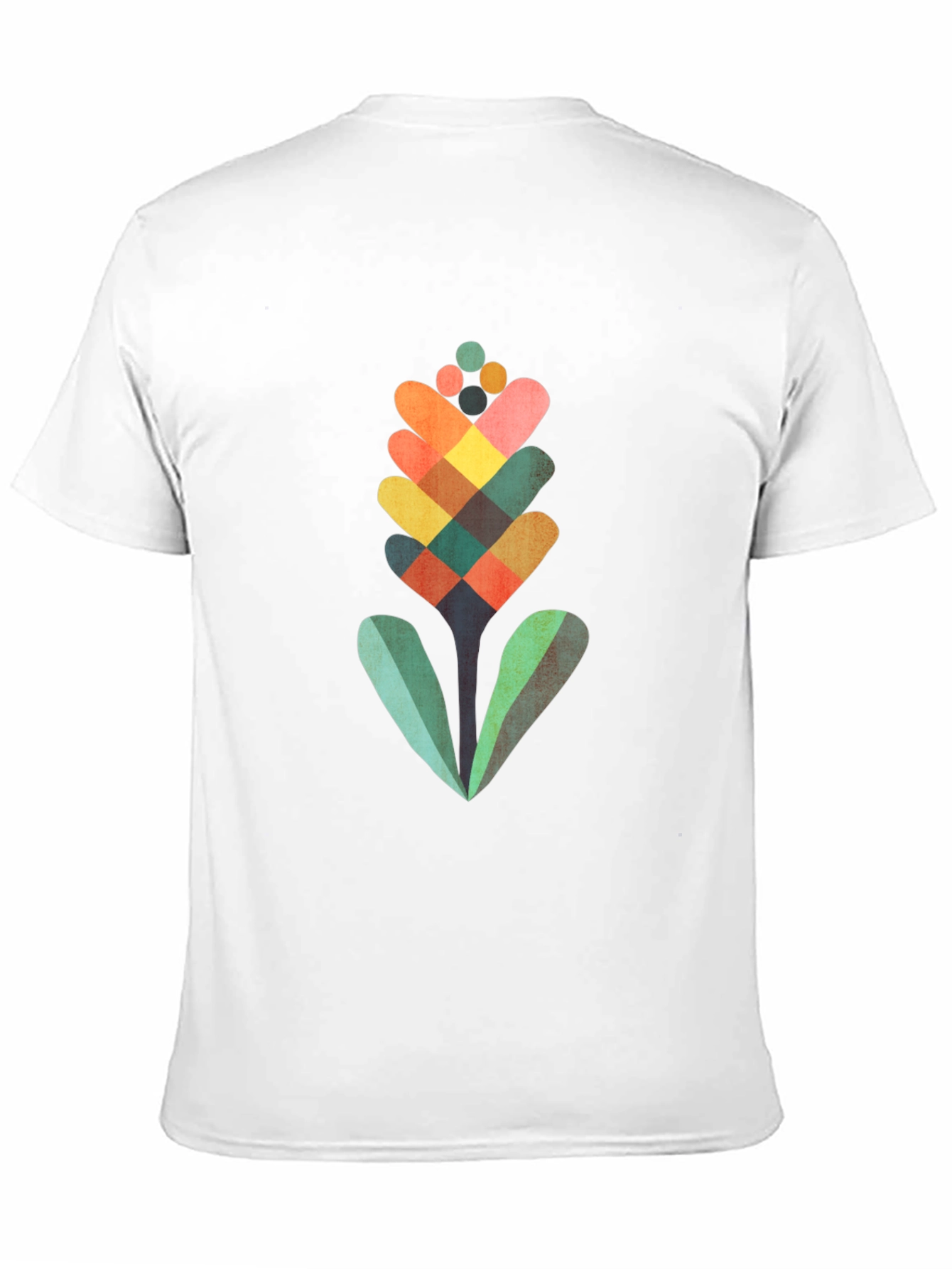 Geometric Flower Graphic Tee - Modern Art Shirt