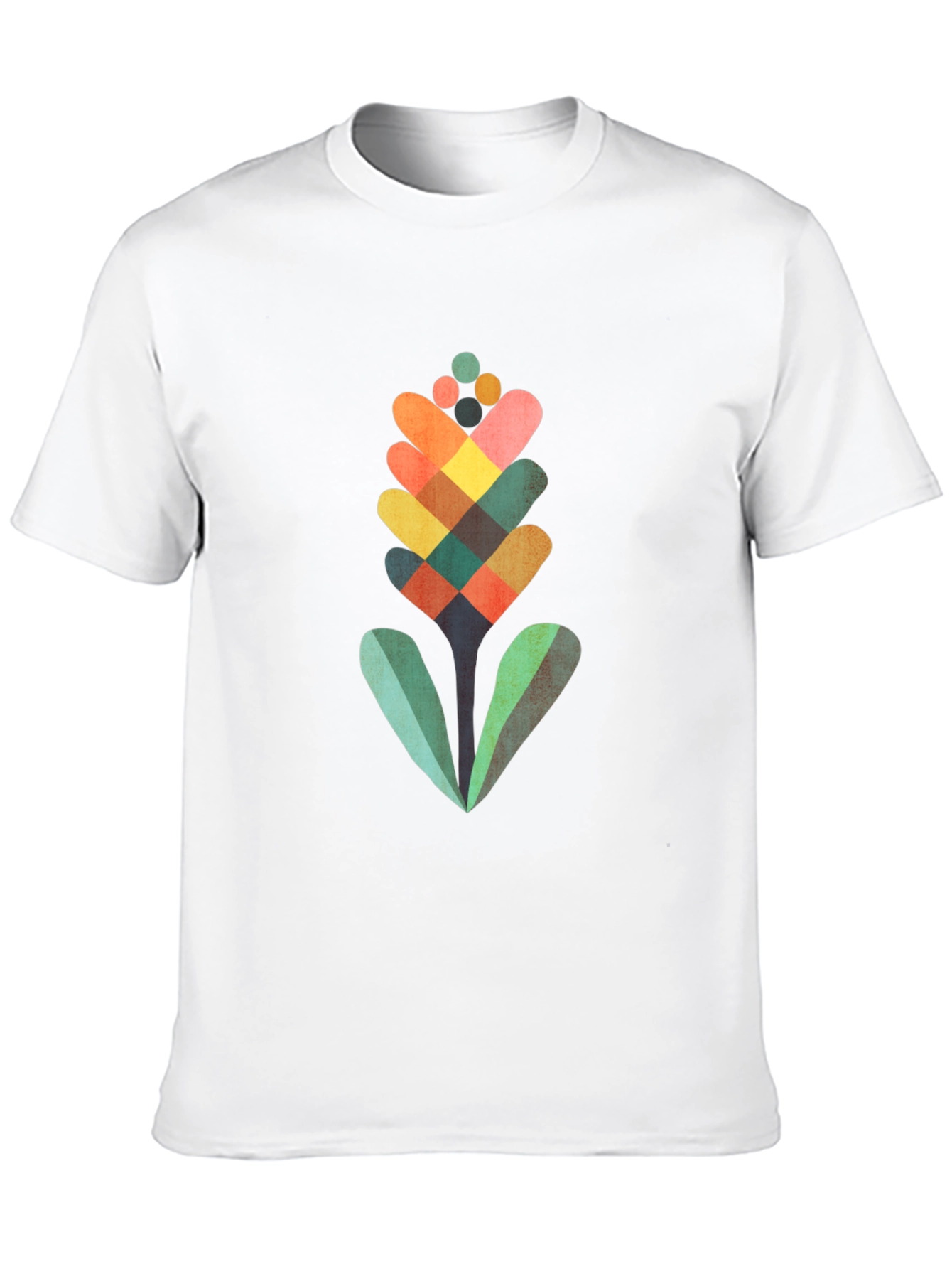 Geometric Flower Graphic Tee - Modern Art Shirt