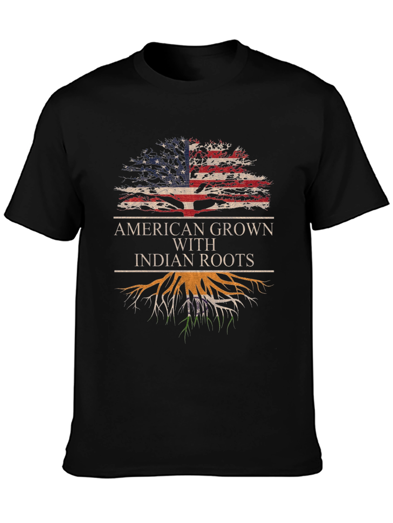 American Grown Indian Roots Graphic T-Shirt