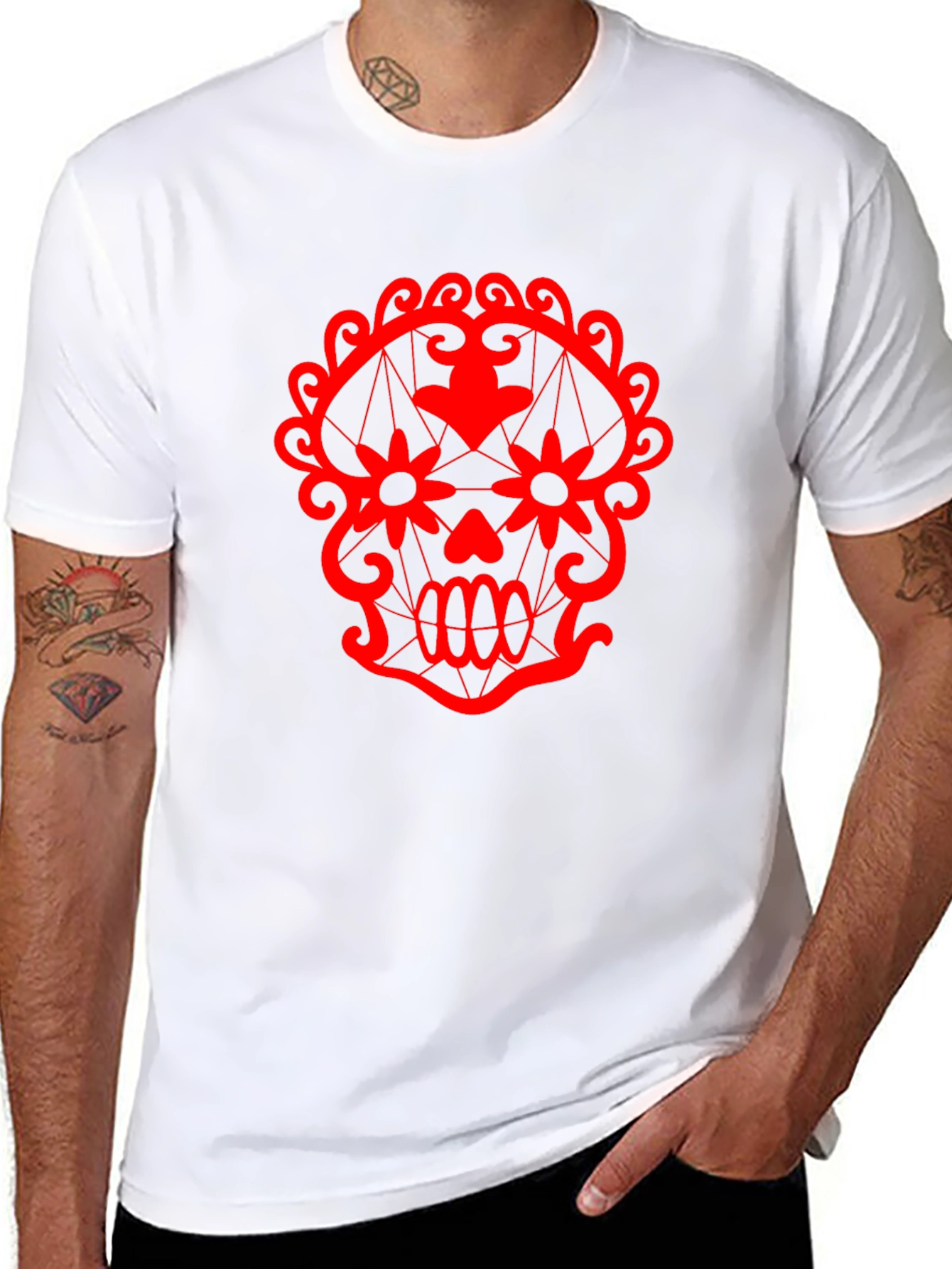 Sugar Skull Graphic Tee - Mens Black T-Shirt