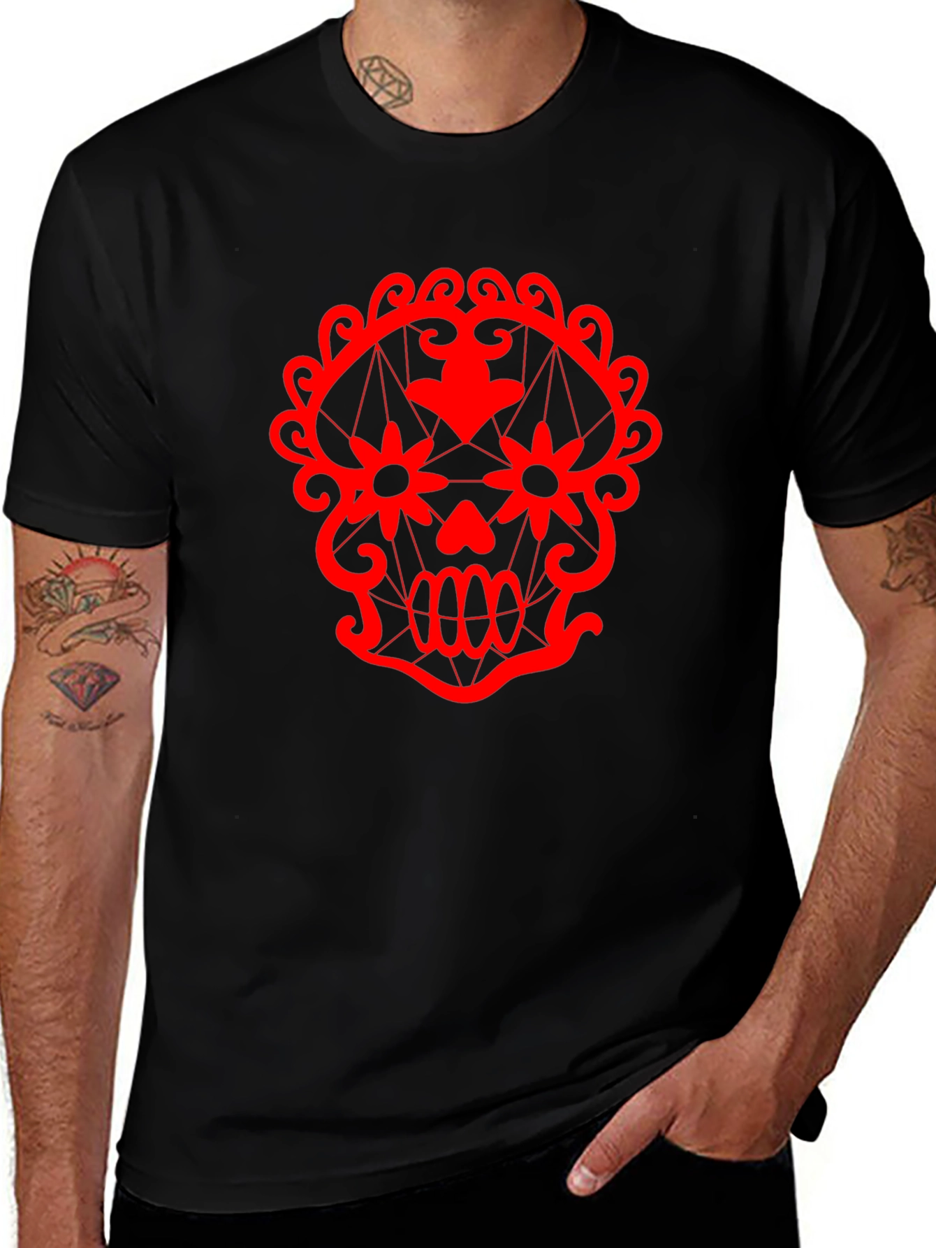 Sugar Skull Graphic Tee - Mens Black T-Shirt