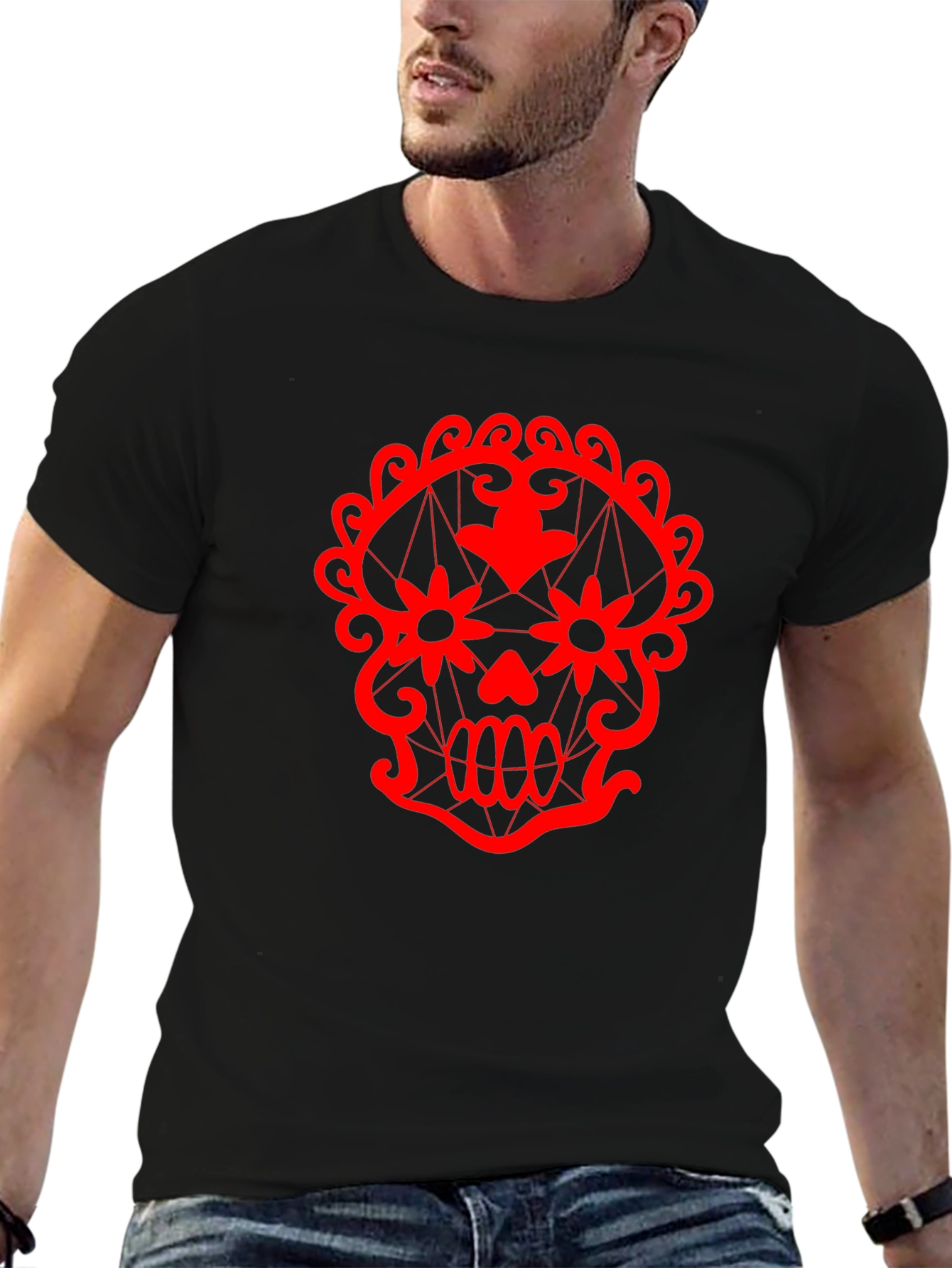 Sugar Skull Graphic Tee - Mens Black T-Shirt