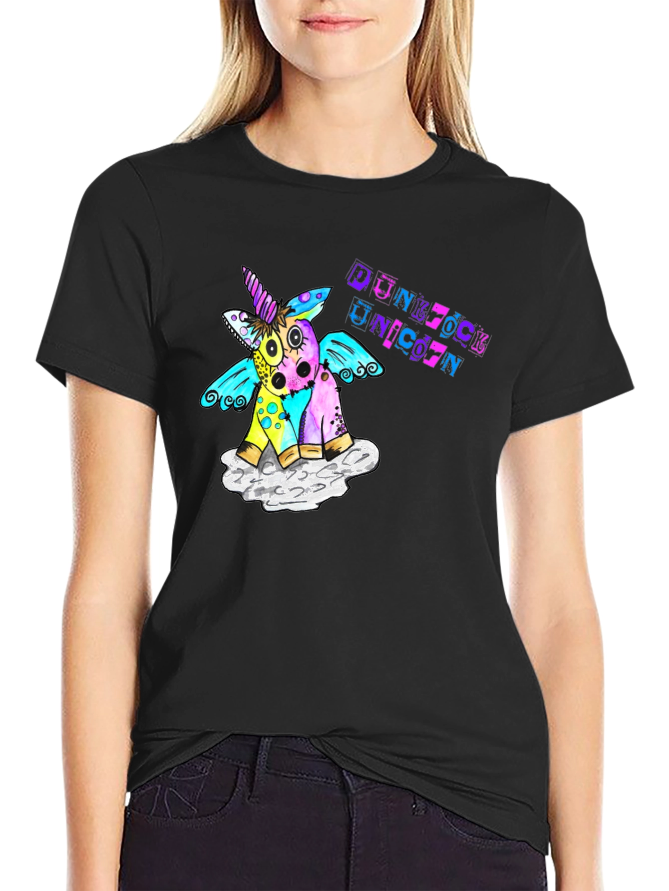 Punk Rock Unicorn Graphic T-Shirt