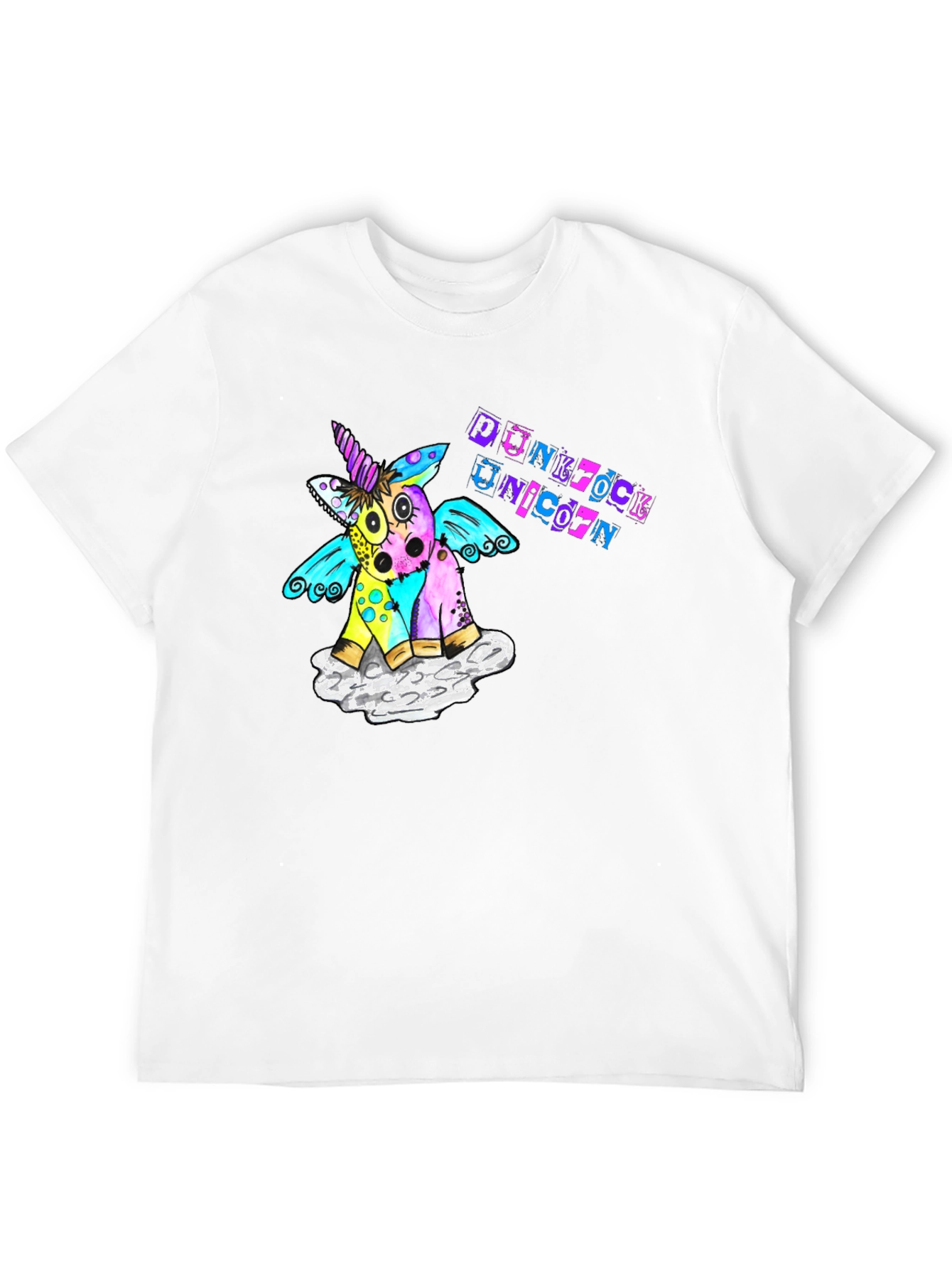 Punk Rock Unicorn Graphic T-Shirt