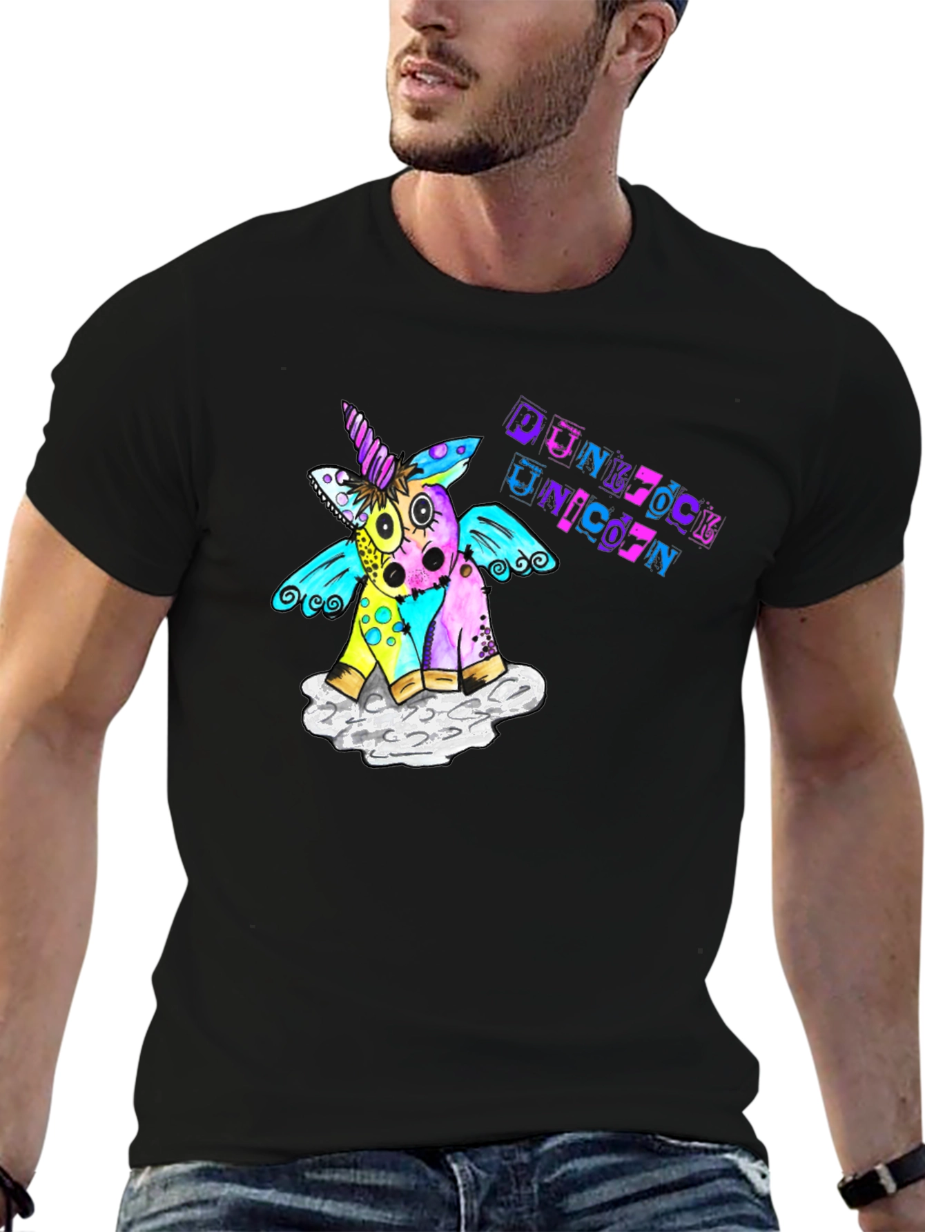 Punk Rock Unicorn Graphic T-Shirt