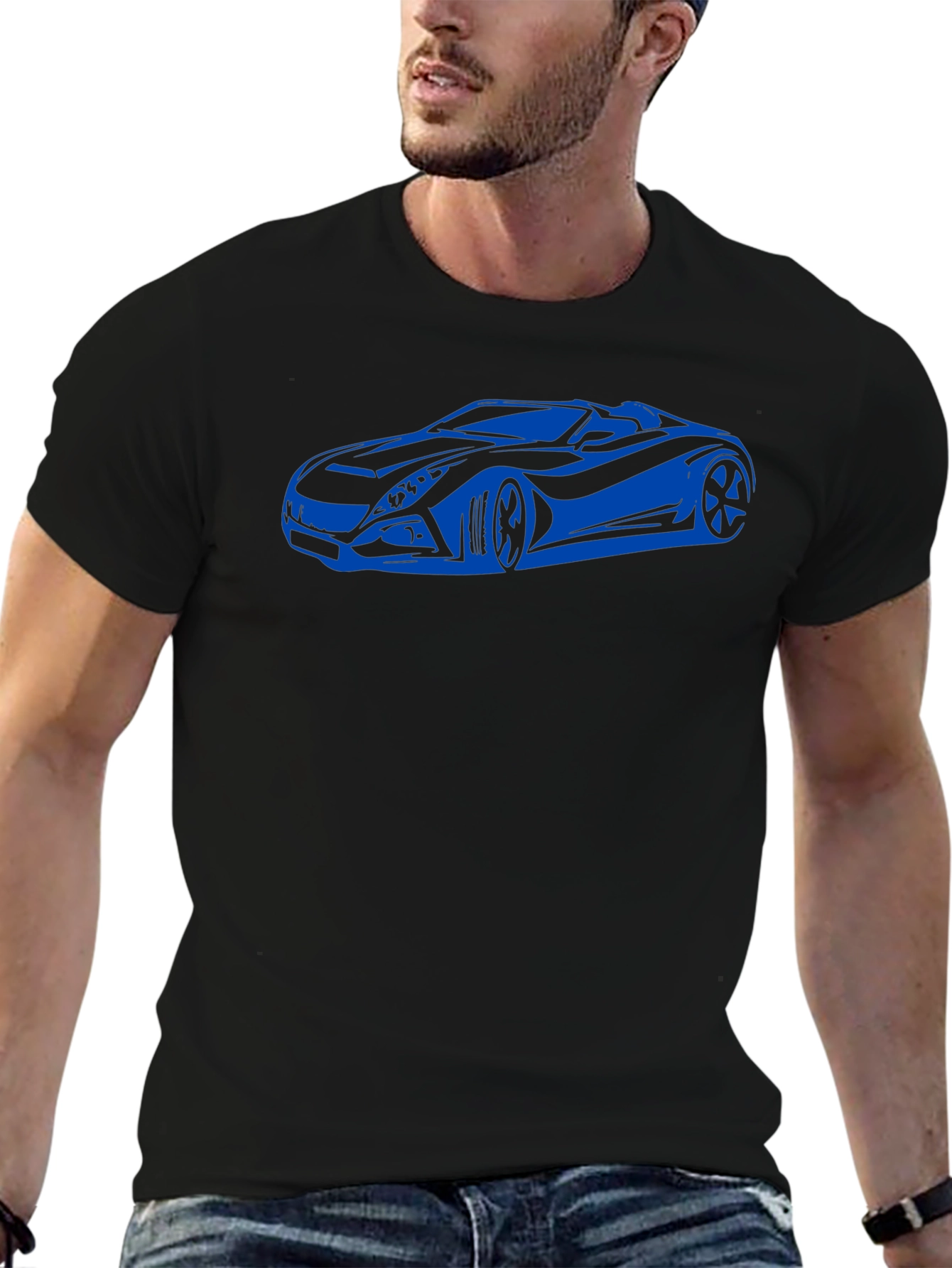 Cool Car Graphic Black T-Shirt - Stylish and Trendy