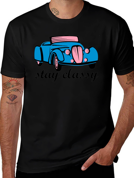 Stay Classy Car T-Shirt - Classic Retro Design