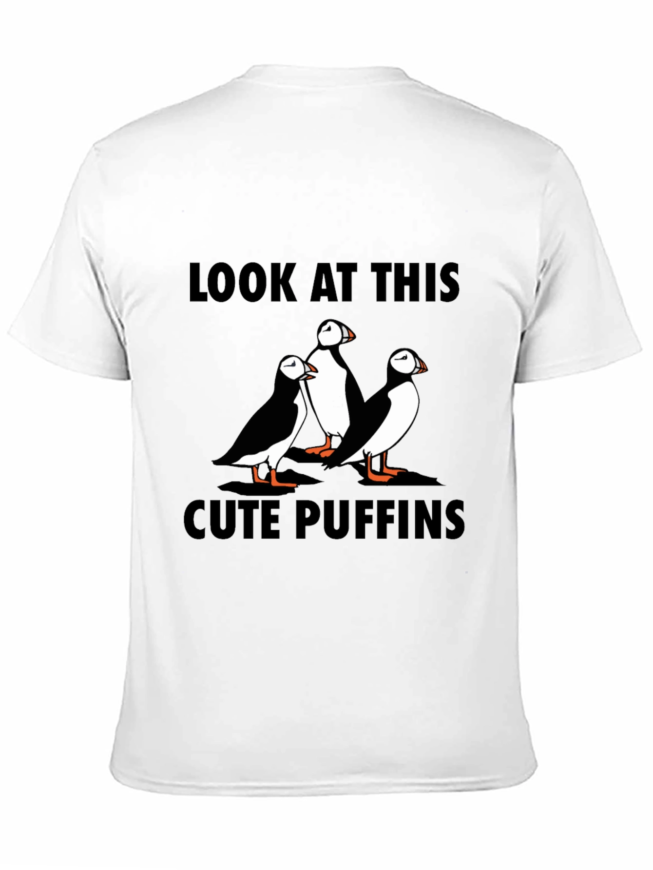 Cute Puffins Graphic Tee - Black T-Shirt