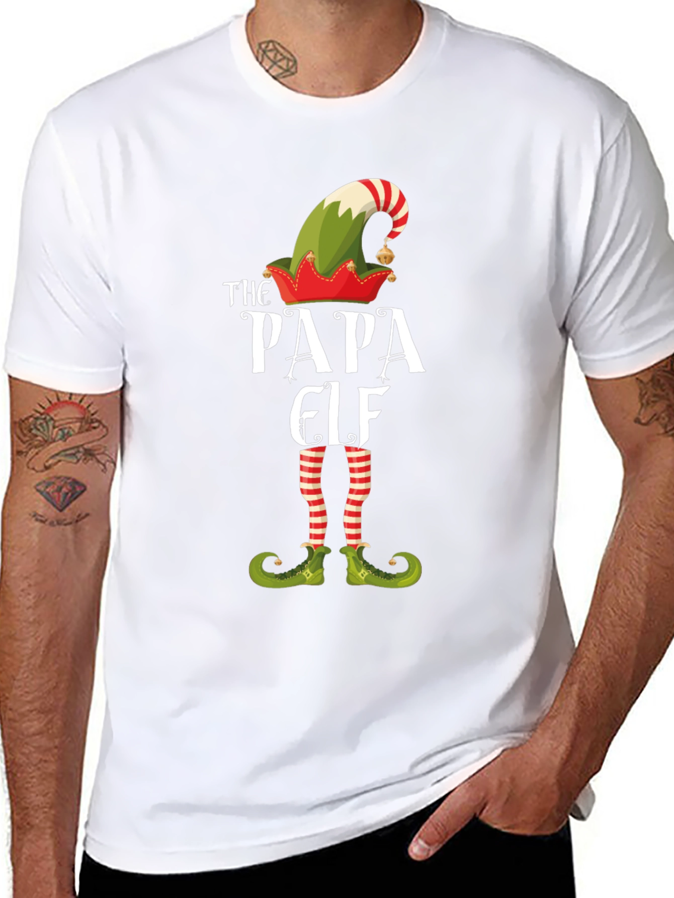 The Papa Elf Christmas Graphic Tee Shirt