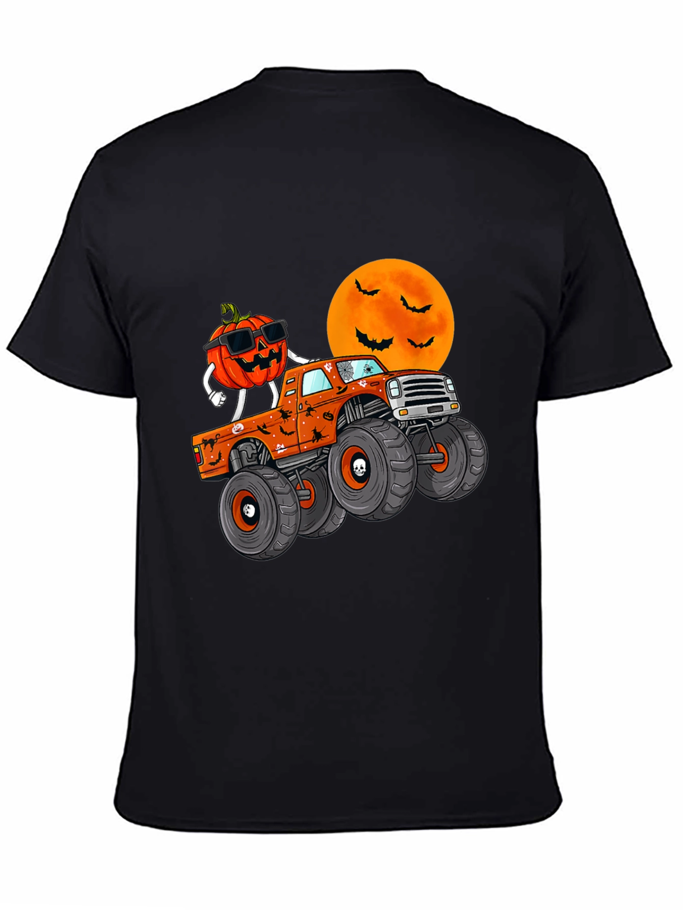 Halloween Pumpkin Monster Truck Graphic Tee