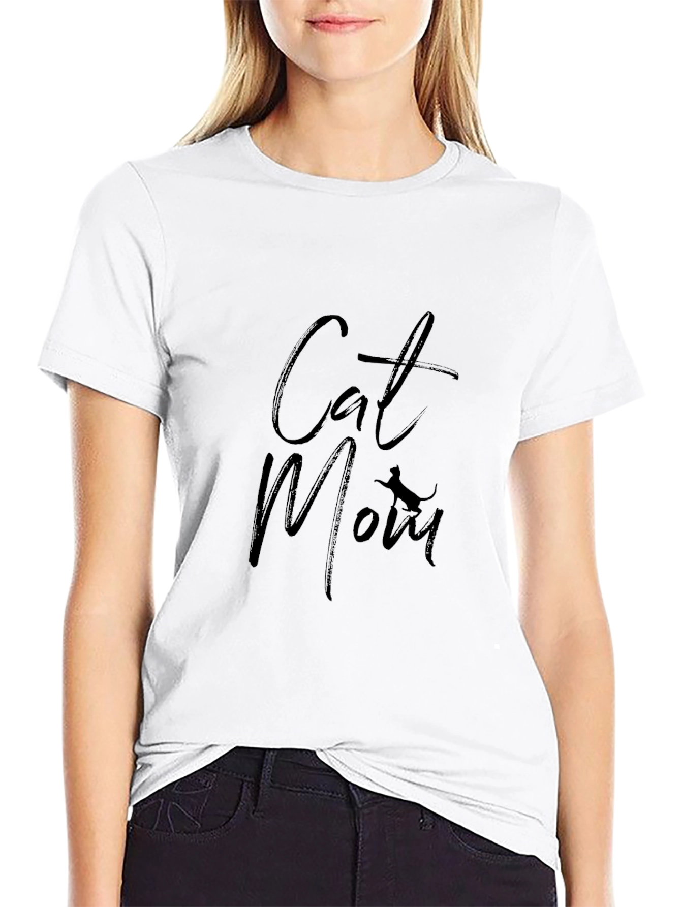 Cat Mom T-Shirt - Black Tee