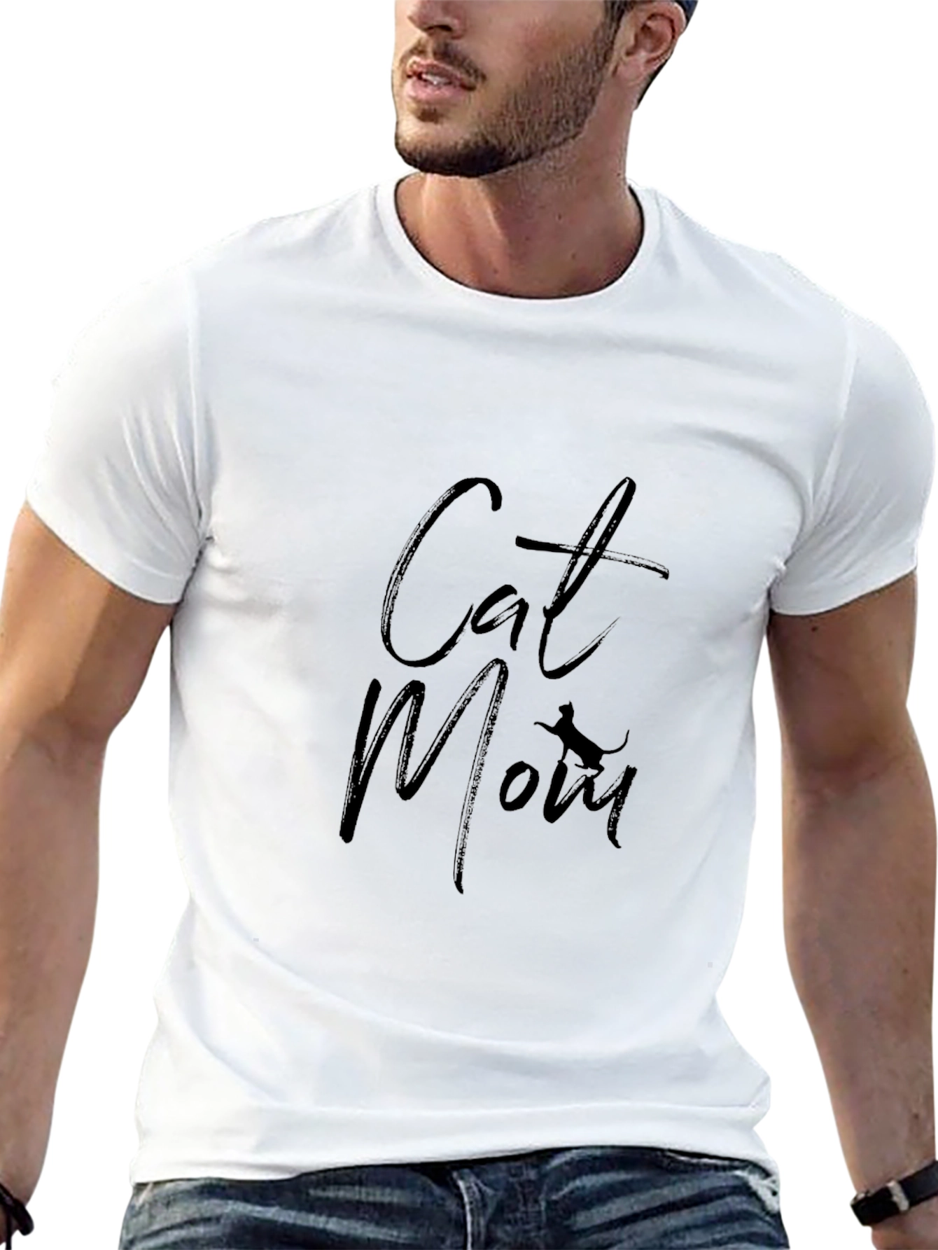 Cat Mom T-Shirt - Black Tee