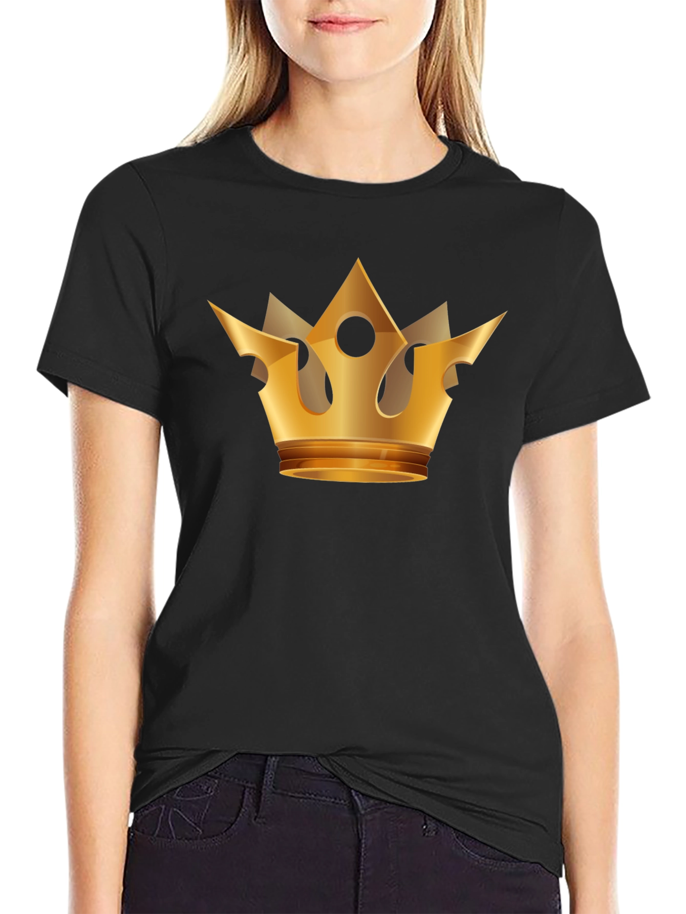 Gold Crown Graphic Black T-Shirt
