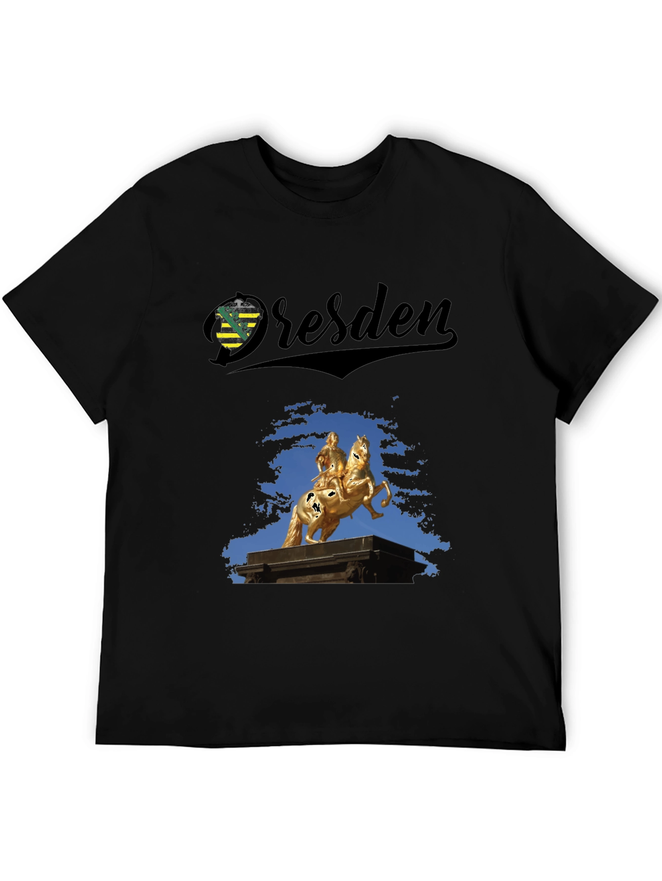 Dresden T-Shirt - Equestrian Statue Black Tee