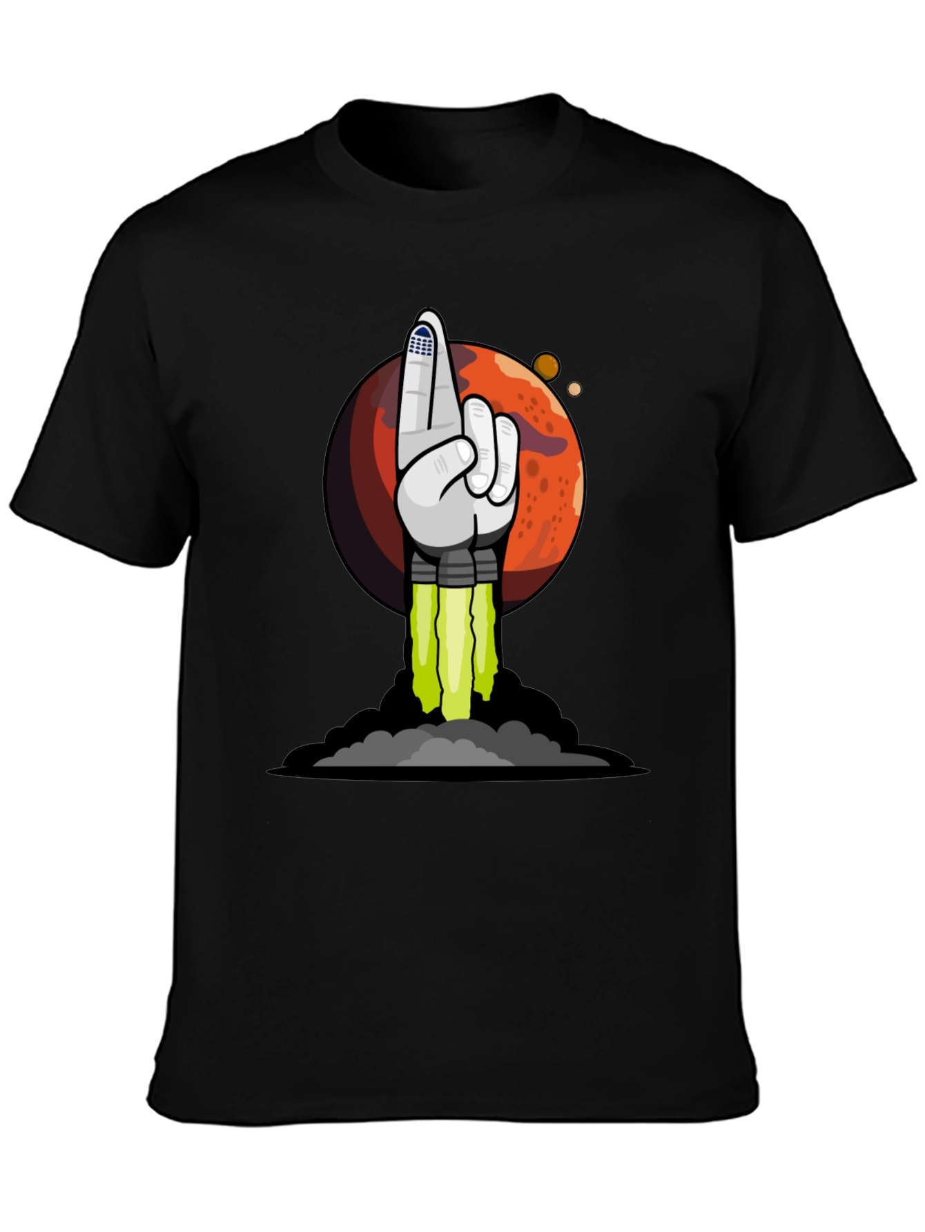 To the Moon Rocket Hand T-Shirt