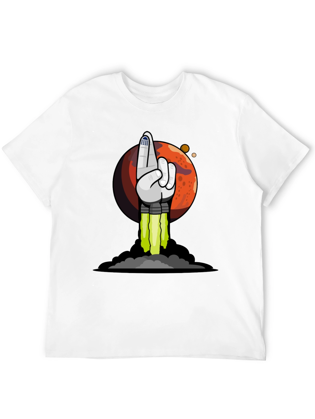 To the Moon Rocket Hand T-Shirt