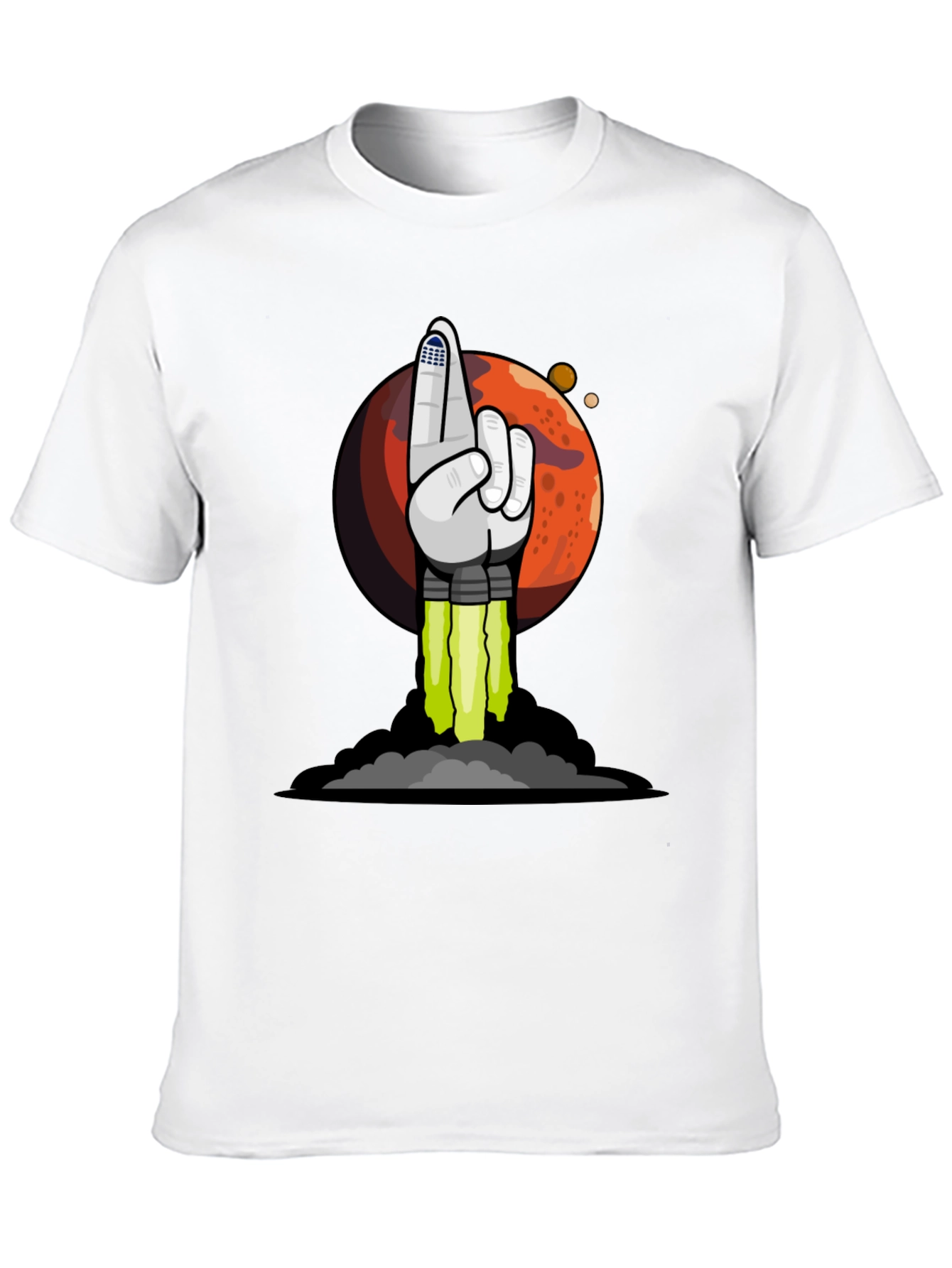 To the Moon Rocket Hand T-Shirt