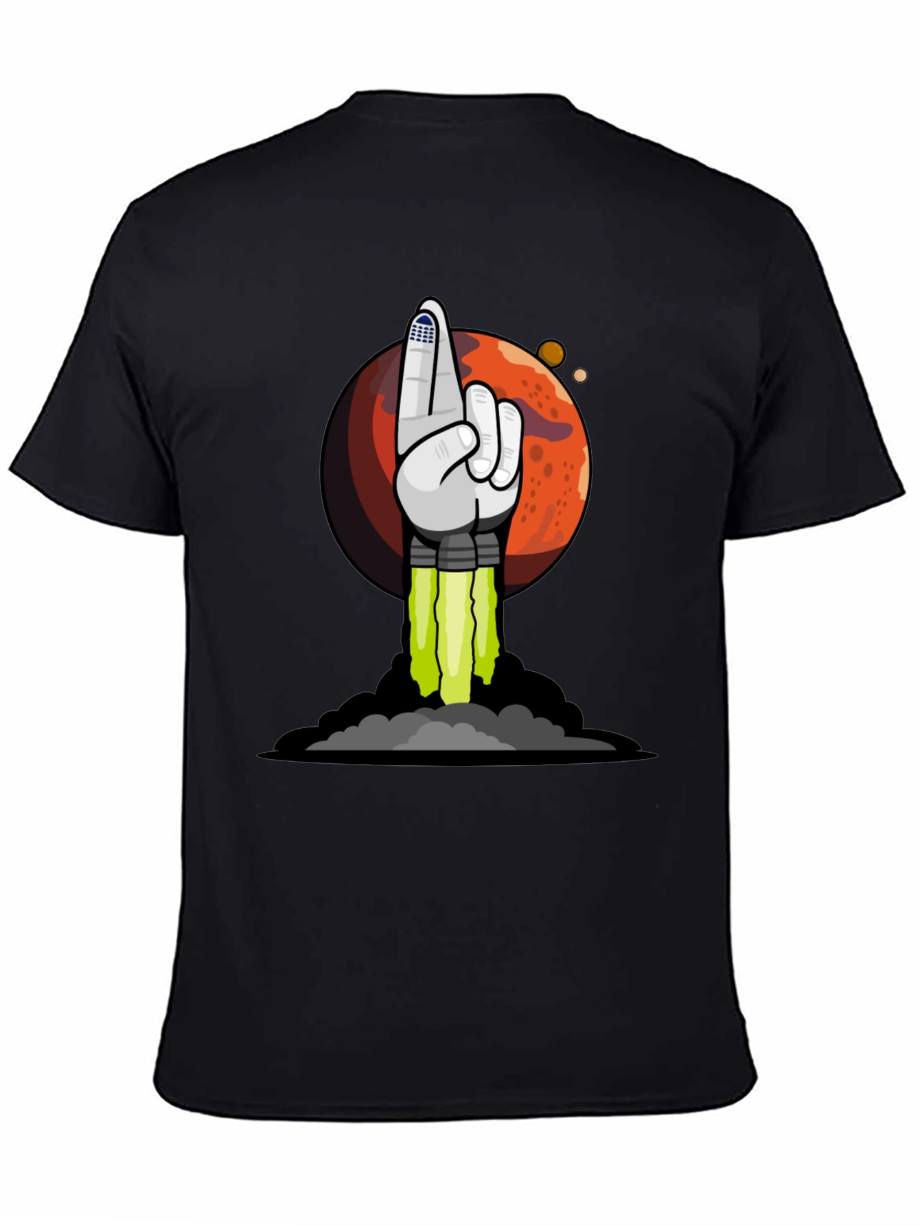 To the Moon Rocket Hand T-Shirt