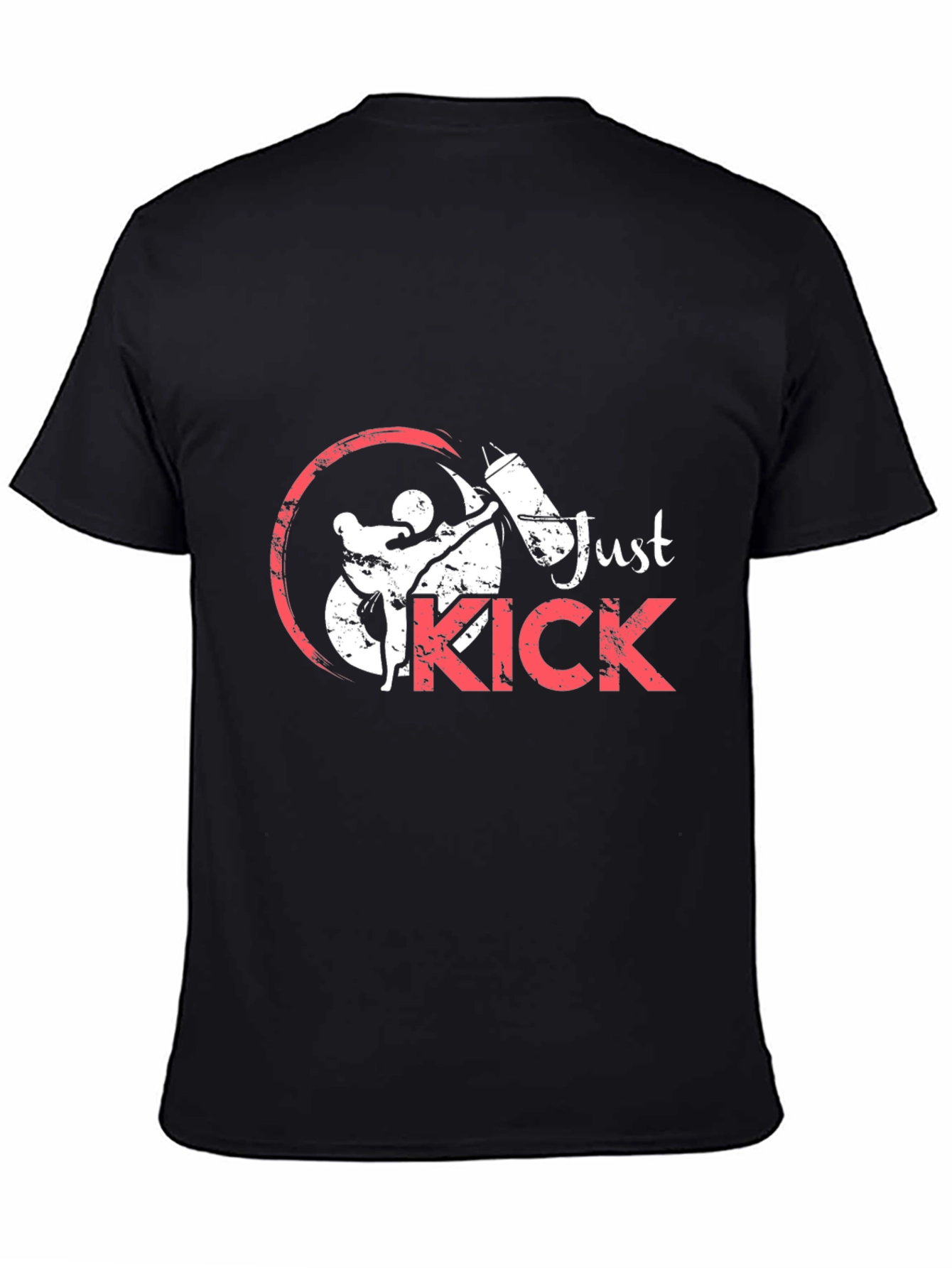 Just Kick Black Graphic Tee - Martial Arts Design