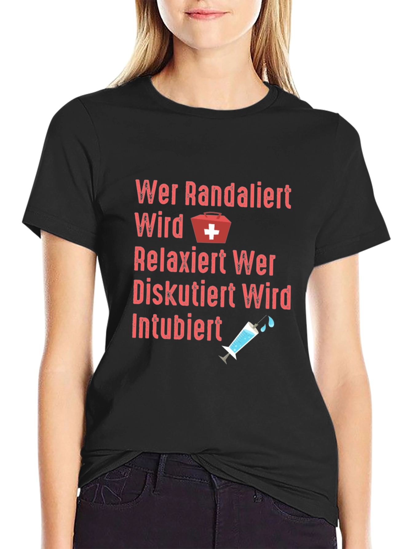 Funny German Nurse T-Shirt - Intubiert Design