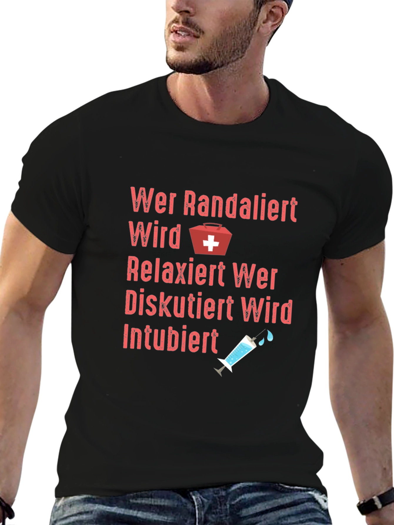 Funny German Nurse T-Shirt - Intubiert Design