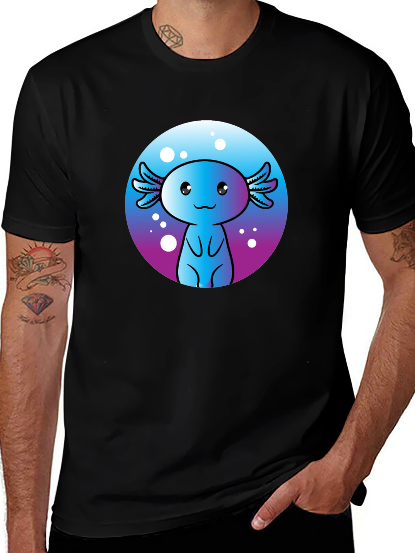 Cute Axolotl Graphic Tee - Fun Kawaii Design