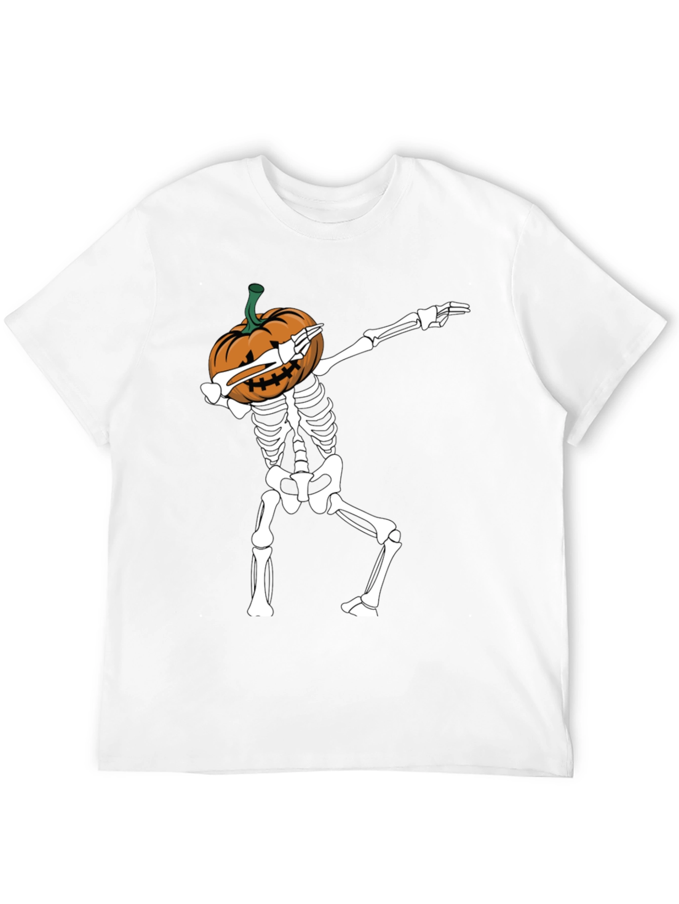 Halloween Pumpkin Skeleton Dabbing T-Shirt