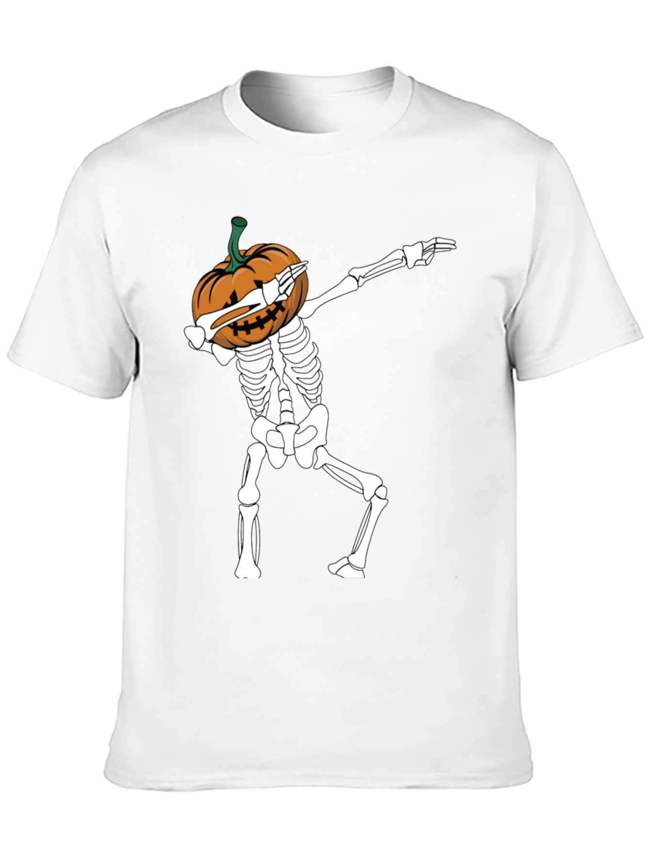 Halloween Pumpkin Skeleton Dabbing T-Shirt