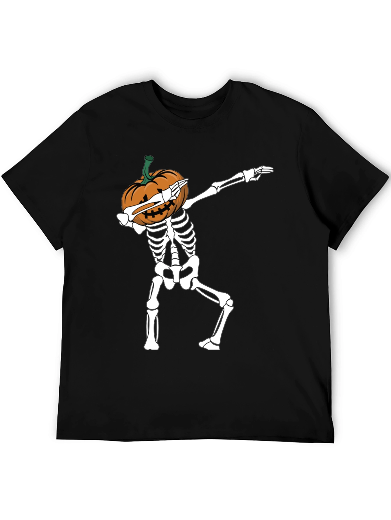 Halloween Pumpkin Skeleton Dabbing T-Shirt
