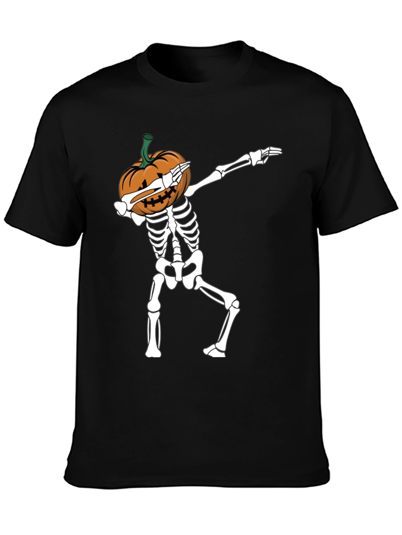 Halloween Pumpkin Skeleton Dabbing T-Shirt