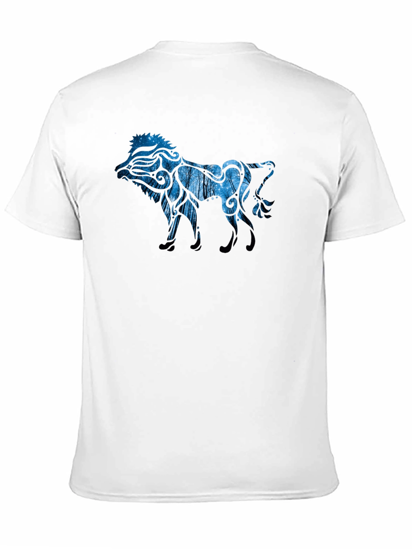 Black T-Shirt with Lion Design