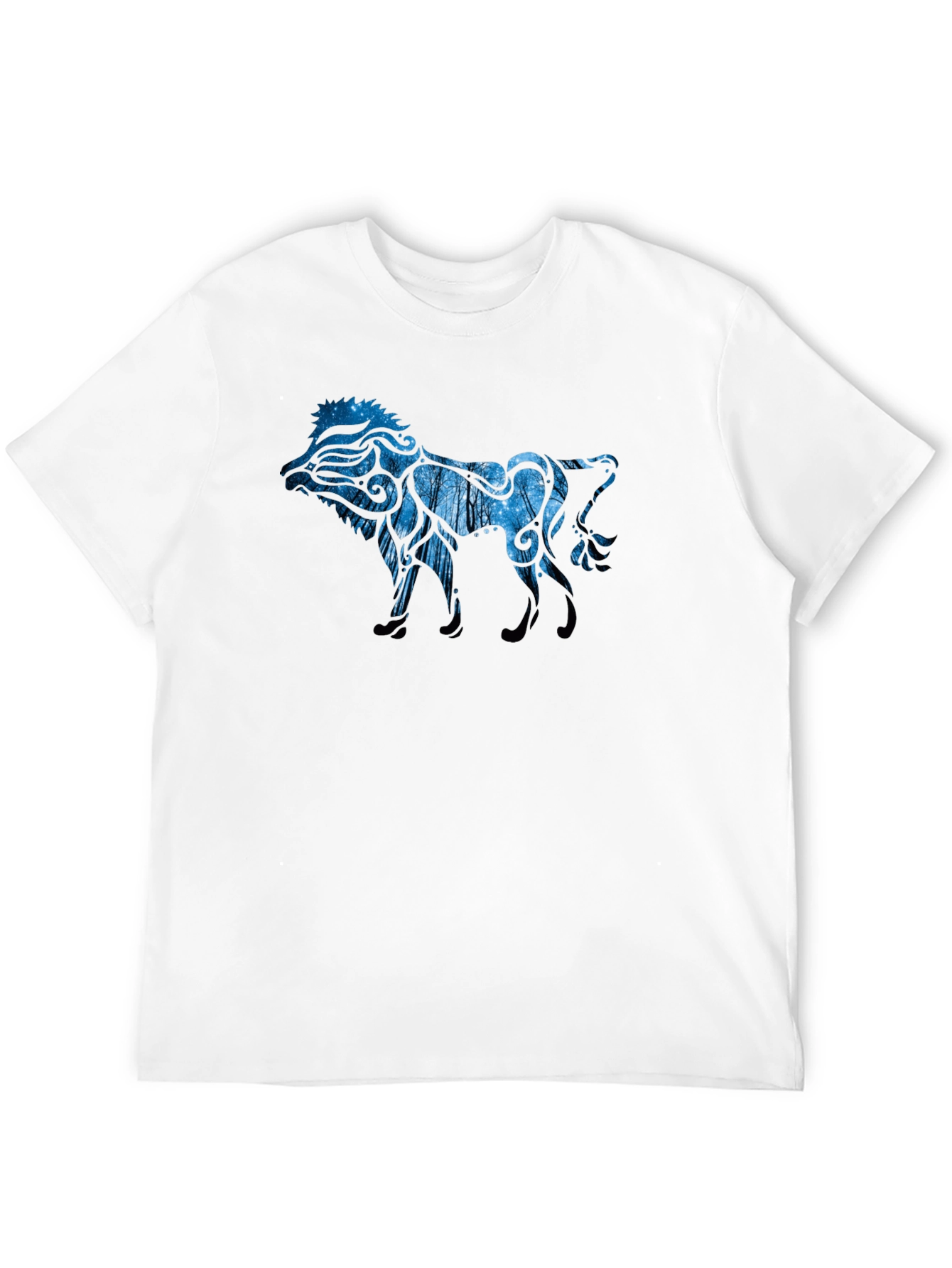 Black T-Shirt with Lion Design