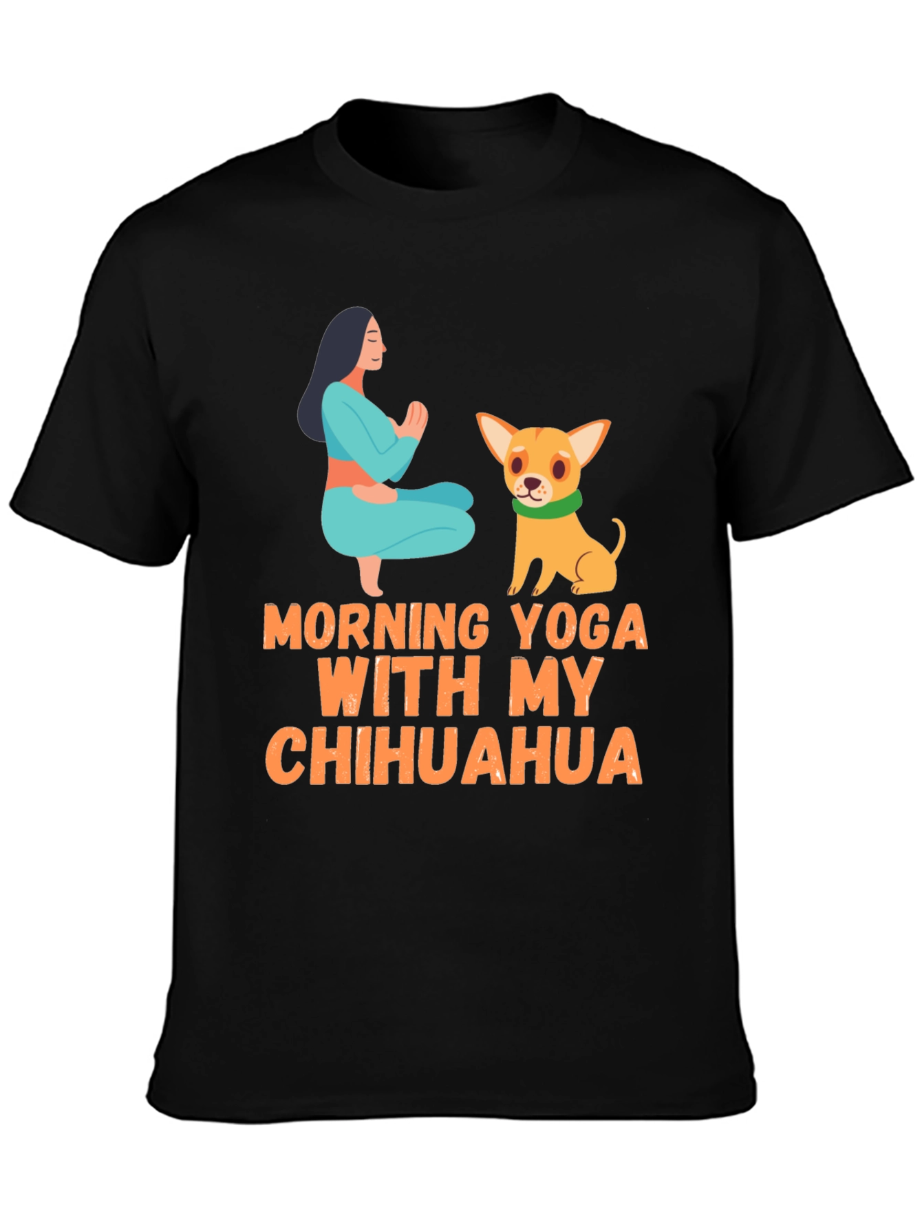 Yoga Chihuahua T-Shirt: Morning Yoga Design Tee