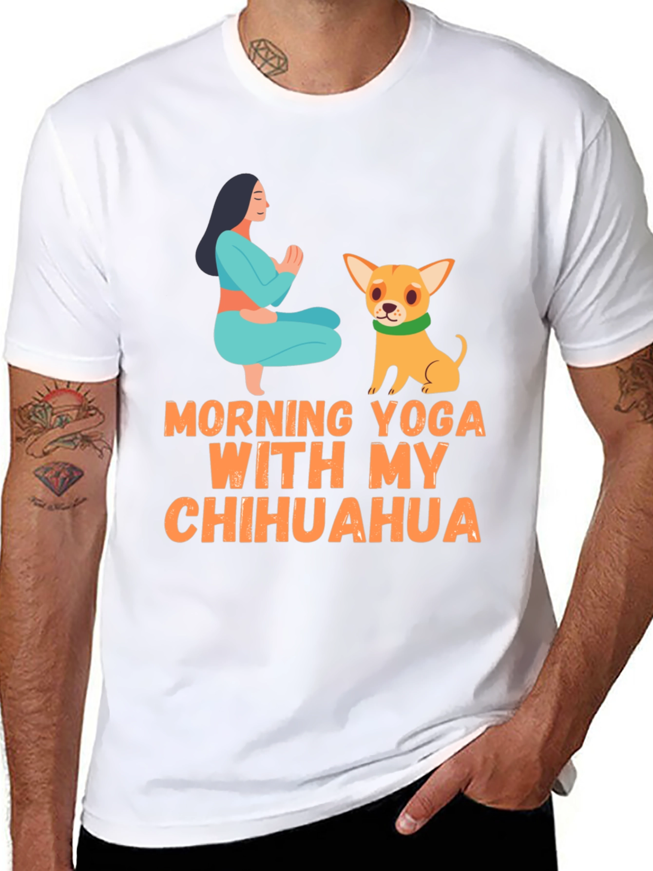 Yoga Chihuahua T-Shirt: Morning Yoga Design Tee