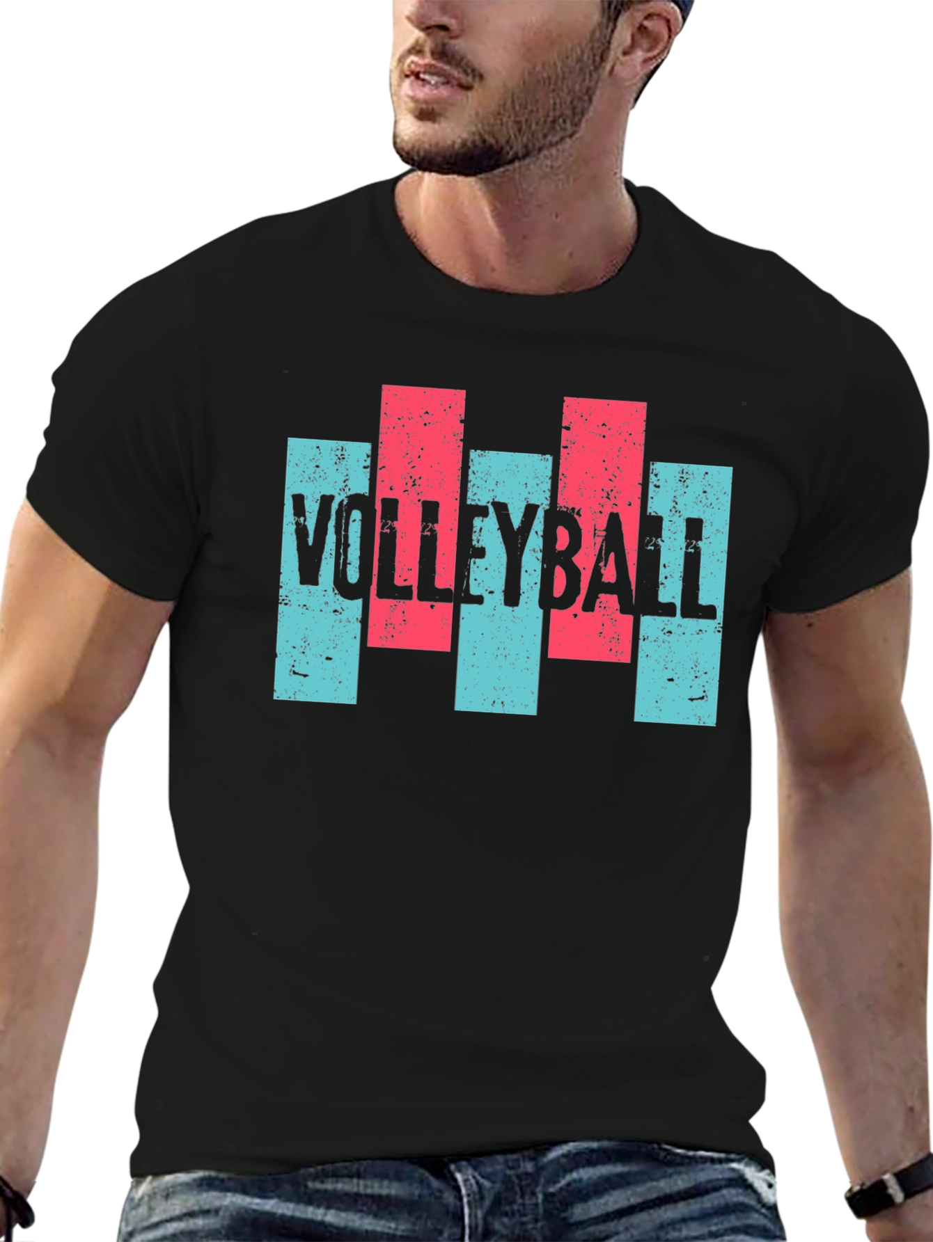 Volleyball Graphic T-Shirt - Mens Casual Tee