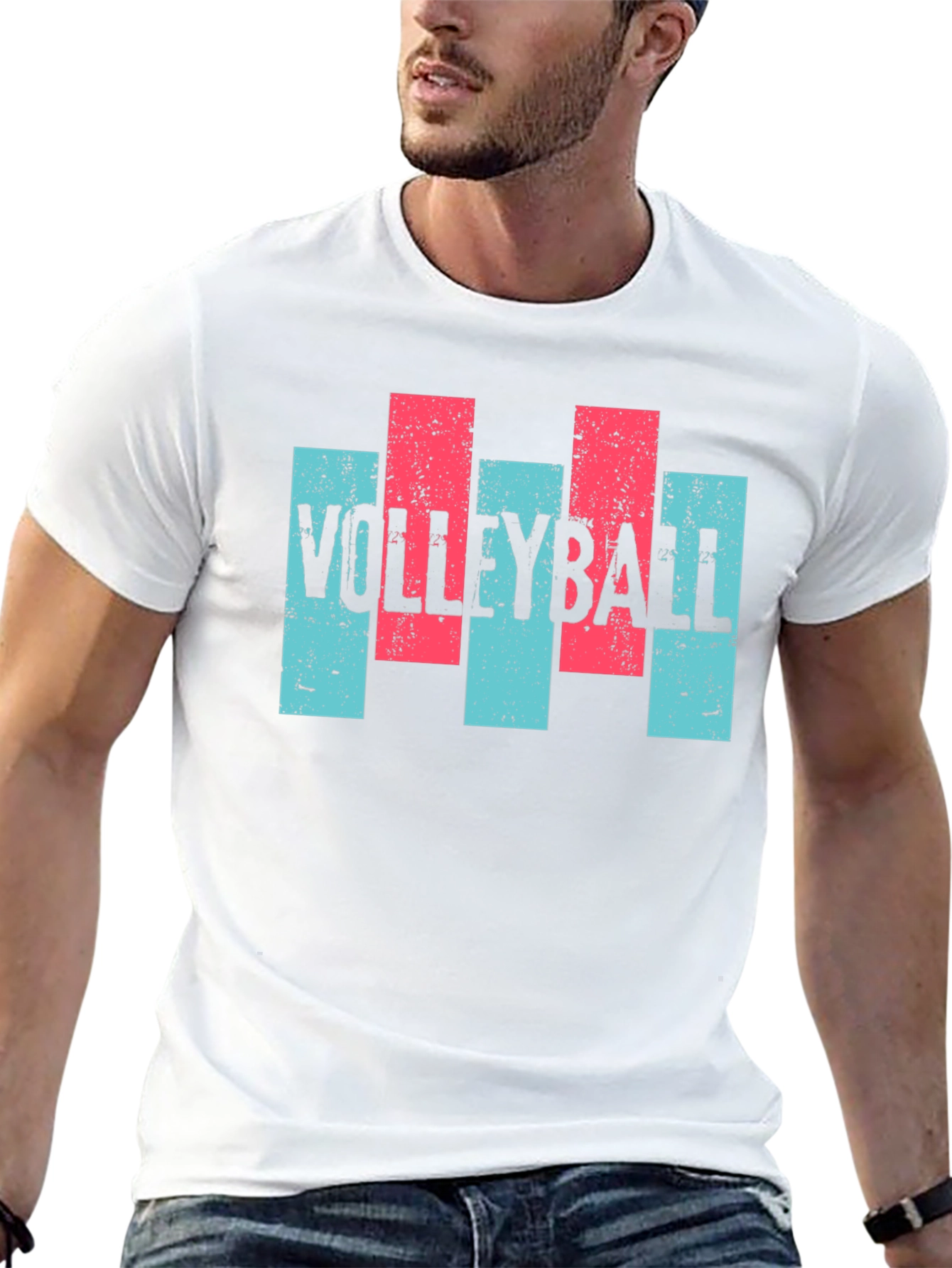 Volleyball Graphic T-Shirt - Mens Casual Tee