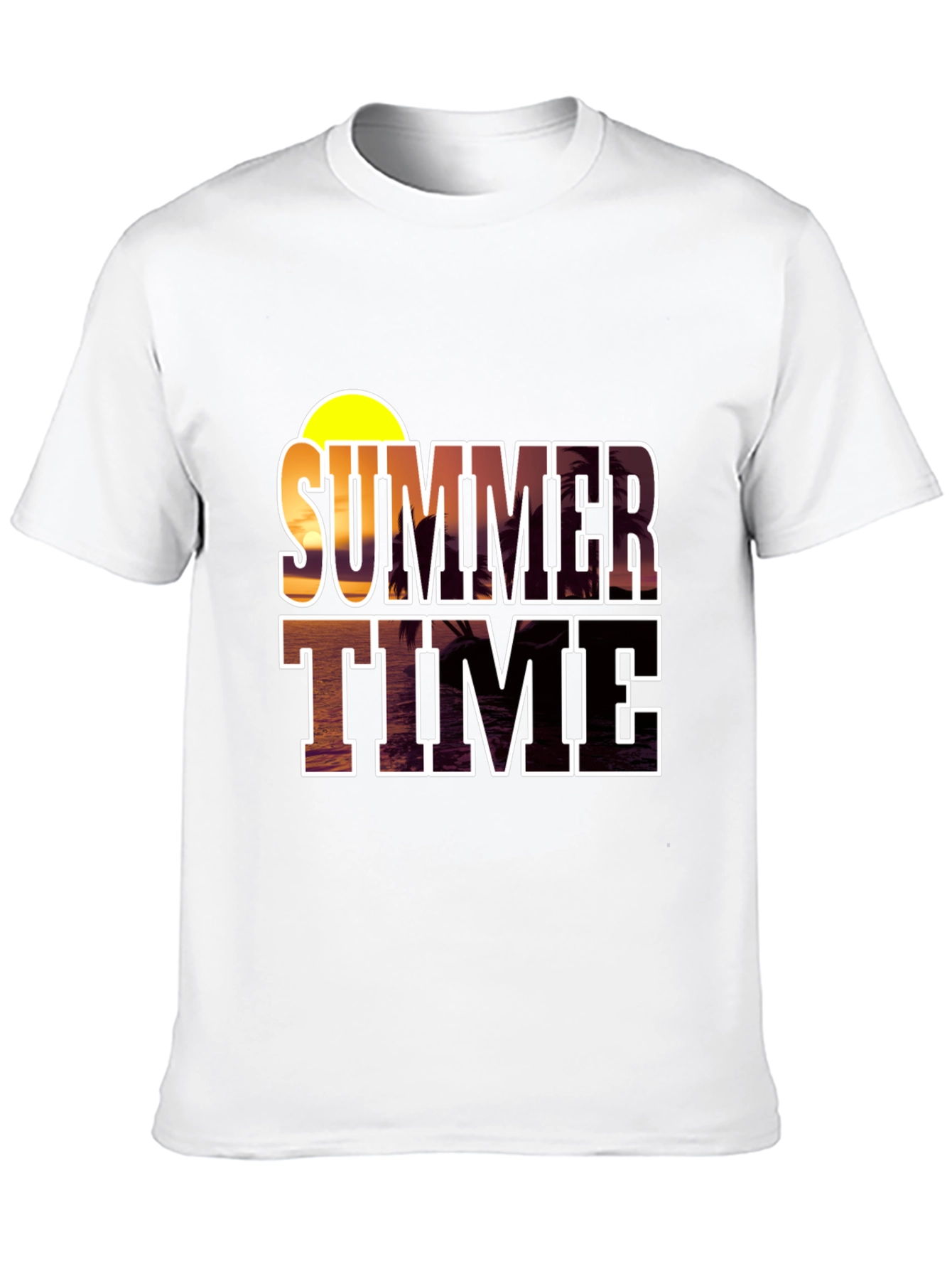 Summer Time Graphic Black T-Shirt